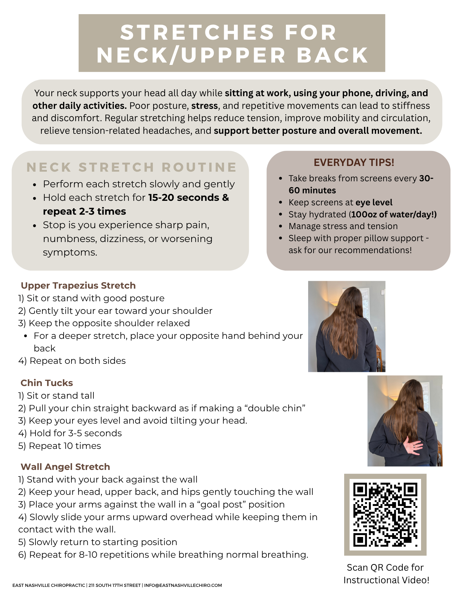 STRETCHES FOr NECK/UPPPER BACK