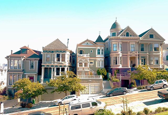 Last month we took a trip to San Francisco, and I got some great pictures while I was out there! I went to Alamo Square Park to check out the famous Painted Ladies, which were very nice, but right around the corner I saw this collection of houses tha