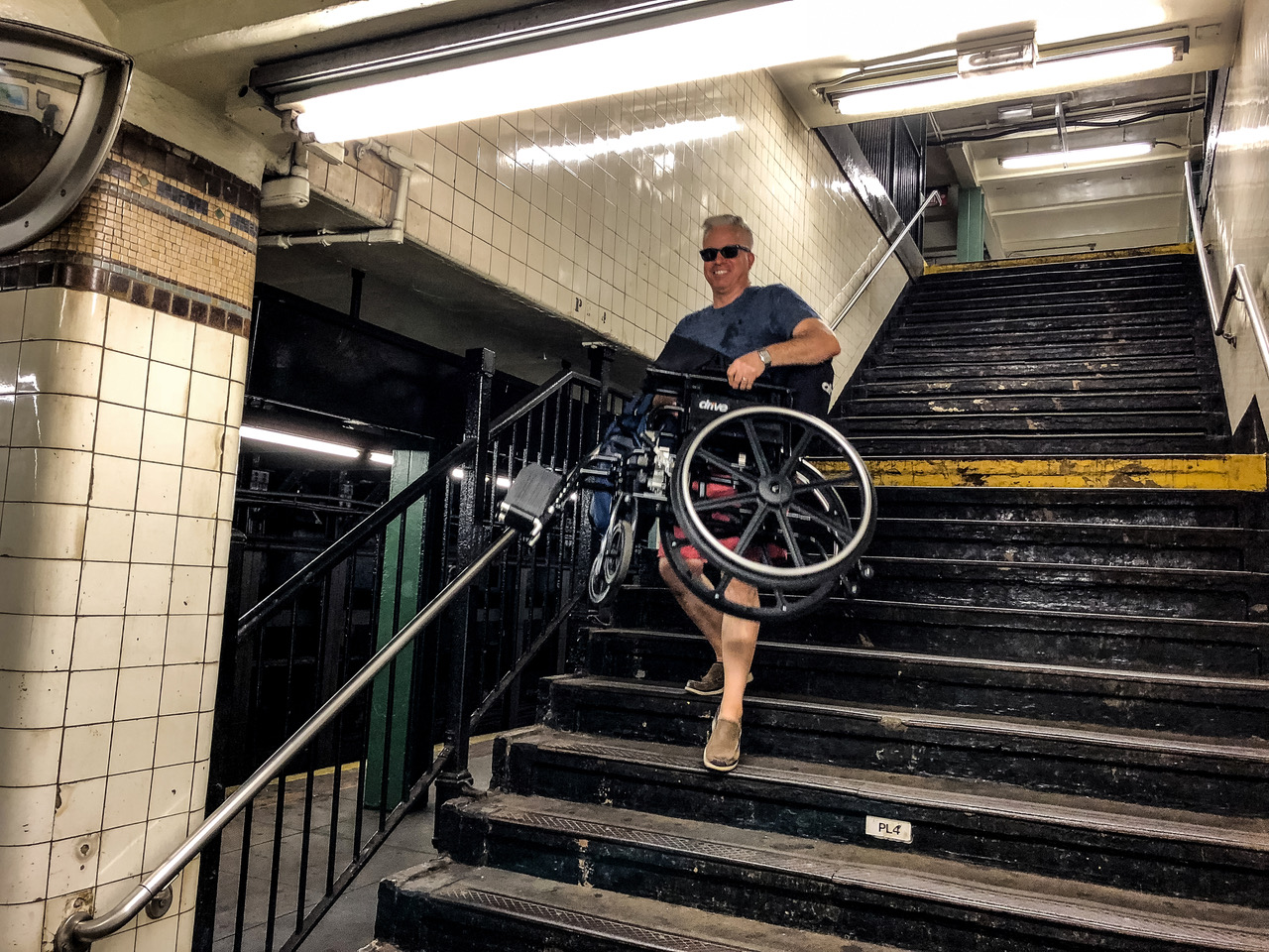 Now I can carry Michael's wheelchair down the subway stairs no sweat!