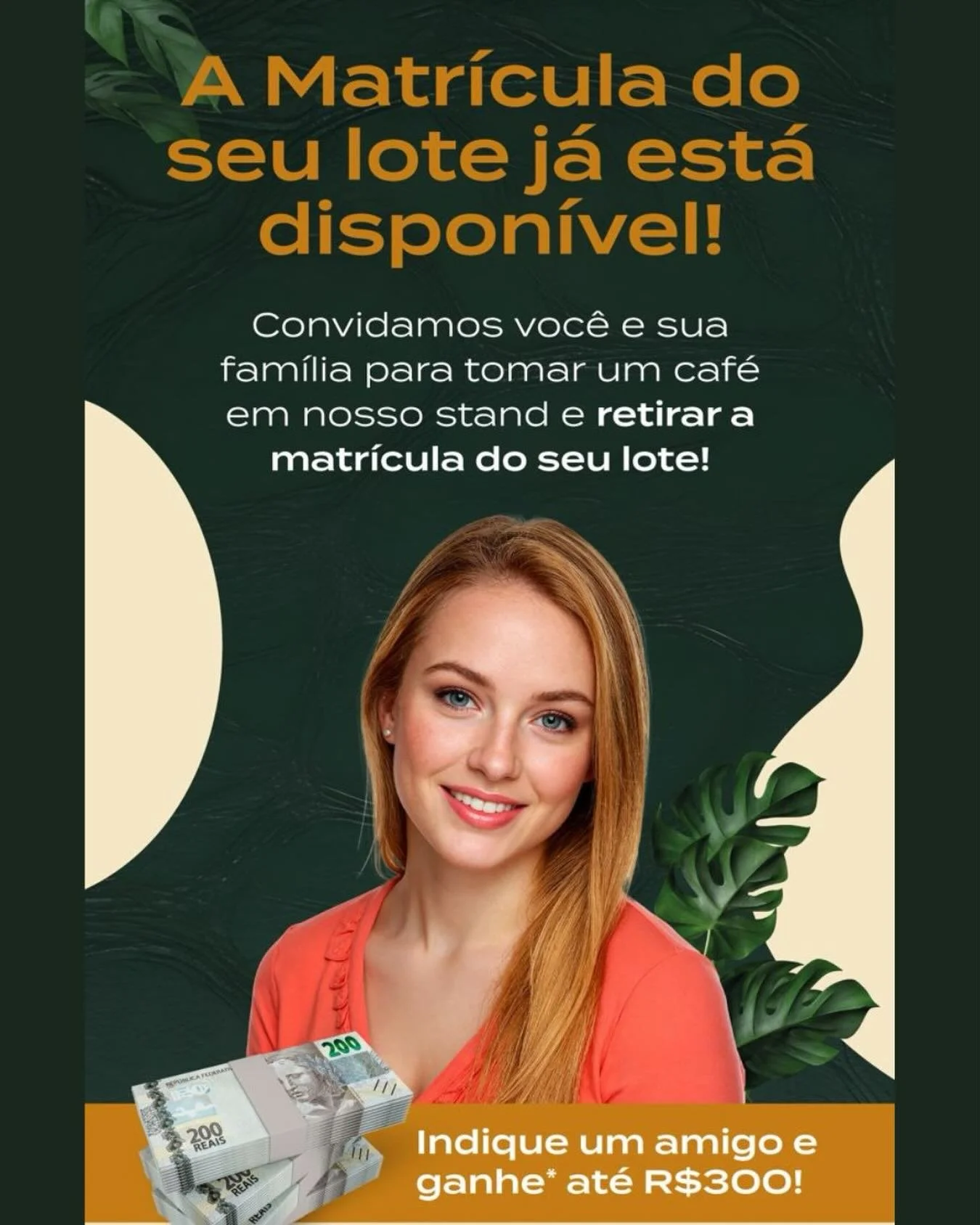 A t&atilde;o esperada matr&iacute;cula do seu lote chegou! 📄✨

Nos dias 13 e 14, queremos receber voc&ecirc; e sua fam&iacute;lia para um momento especial:
☕ Um caf&eacute; no nosso stand + a retirada oficial da matr&iacute;cula do seu lote!

E tem 