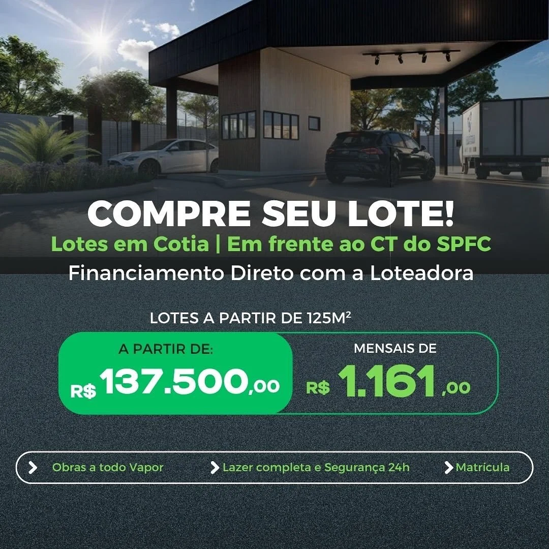 ✨ Descubra o privil&eacute;gio de chamar o Colinas do Sol de seu.
Imagine investir em um lote &uacute;nico, em uma localiza&ccedil;&atilde;o estrat&eacute;gica, em frente ao CT do SPFC &mdash; um lugar que poucos podem dizer que t&ecirc;m acesso. 🌅?