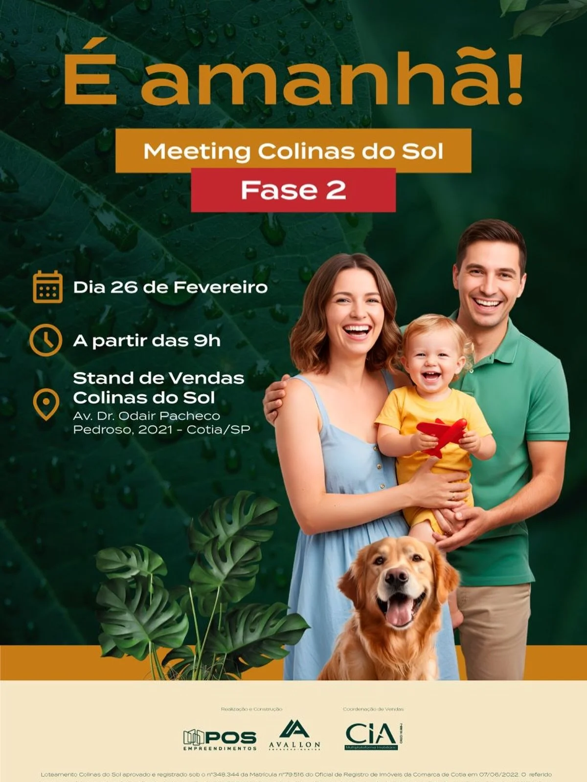 Bora aquecer esse meeting de amanh&atilde; do Colinas do Sol &ndash; Fase 2 🔥

Corretores e imobili&aacute;rias, voc&ecirc;s s&atilde;o nossos convidados para um encontro exclusivo no stand de vendas!
Uma oportunidade &uacute;nica de conhecer de per