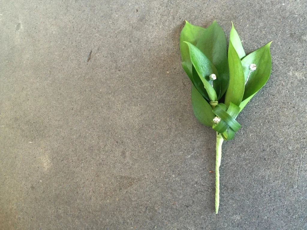 All green boutonniere