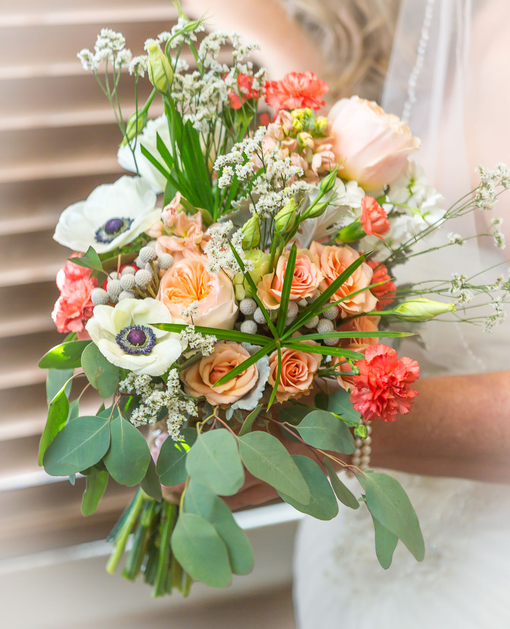 Luscious peach bridal bouquet