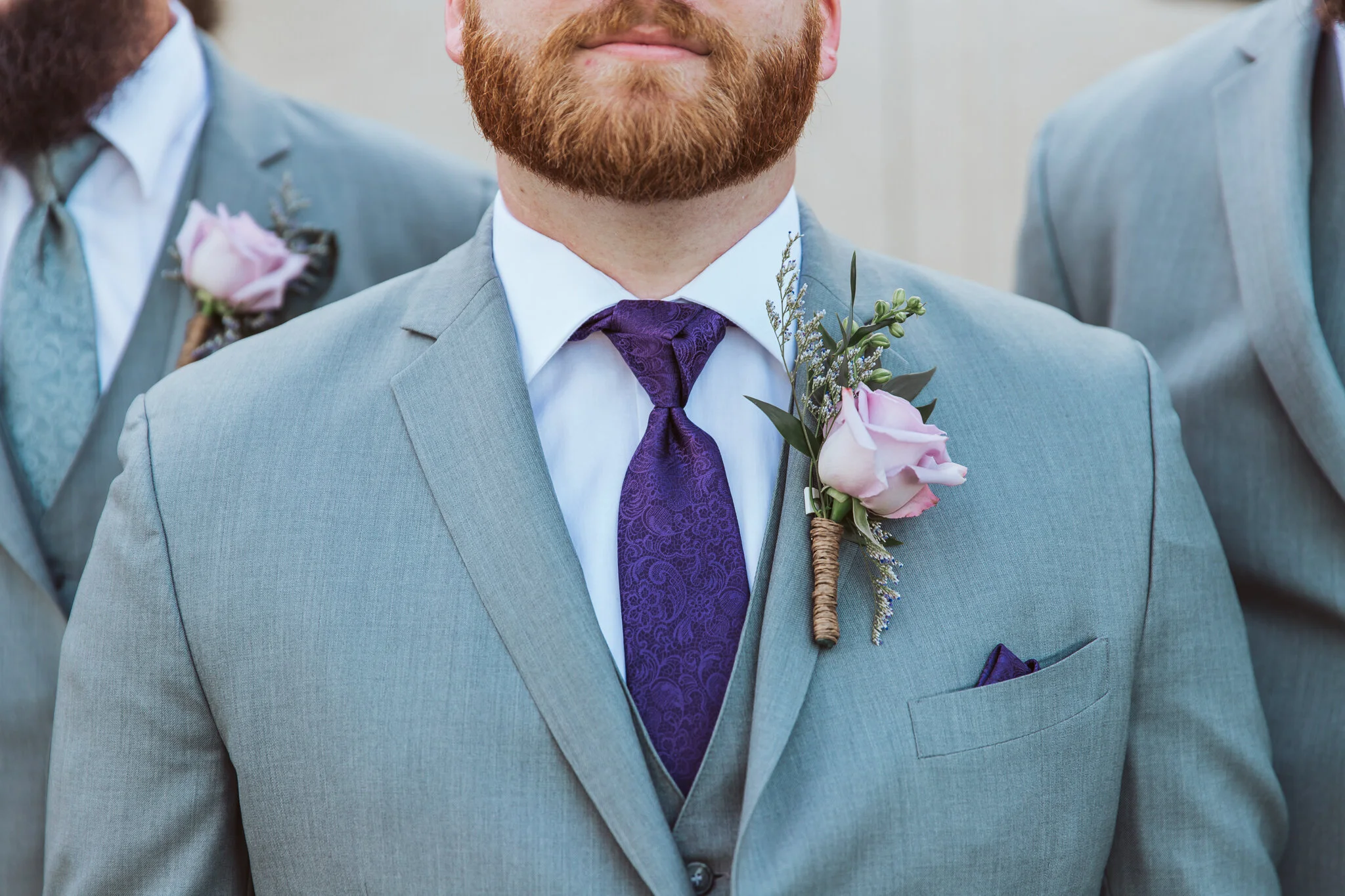 lavender rose boutonniere
