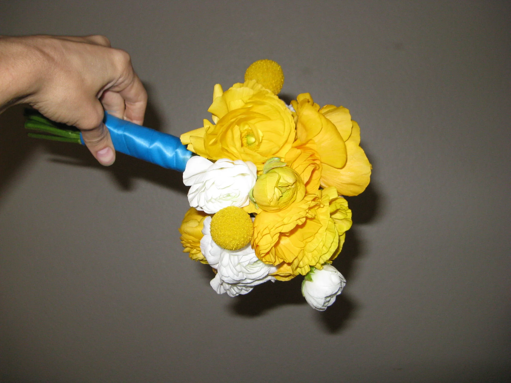small yellow and teal bouquet