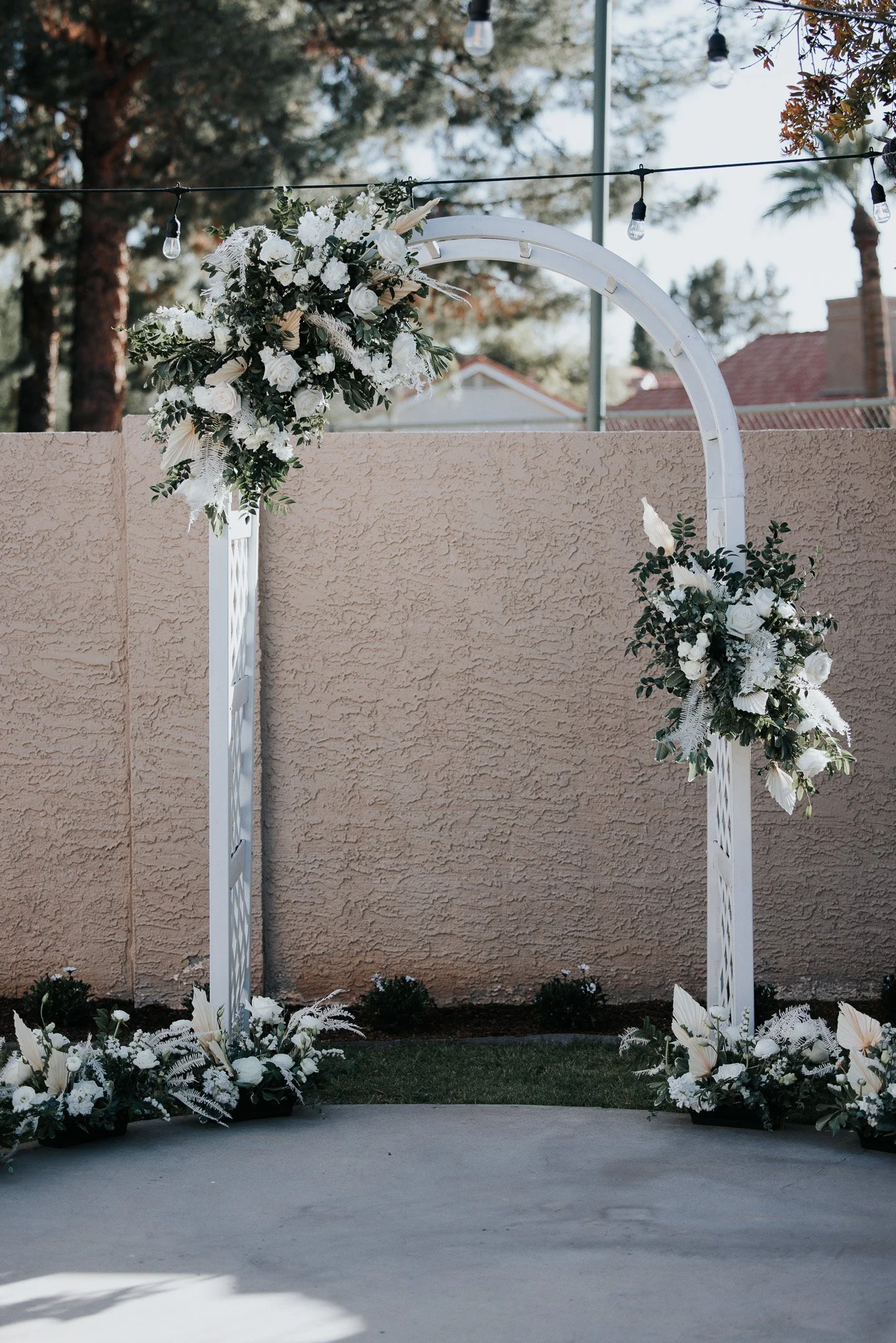 decorated wedding arch