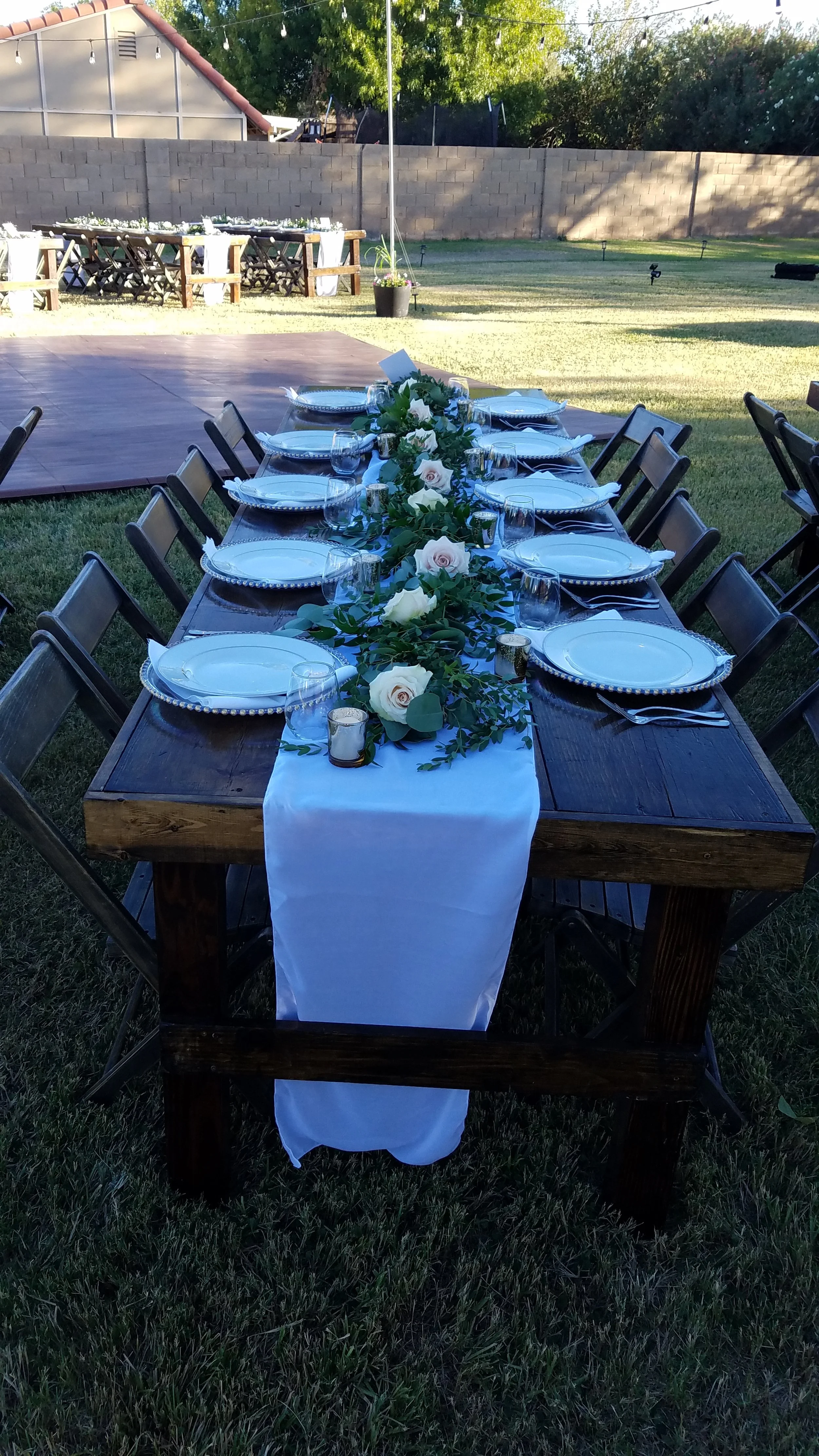 Wedding rose and eucalyptus garland