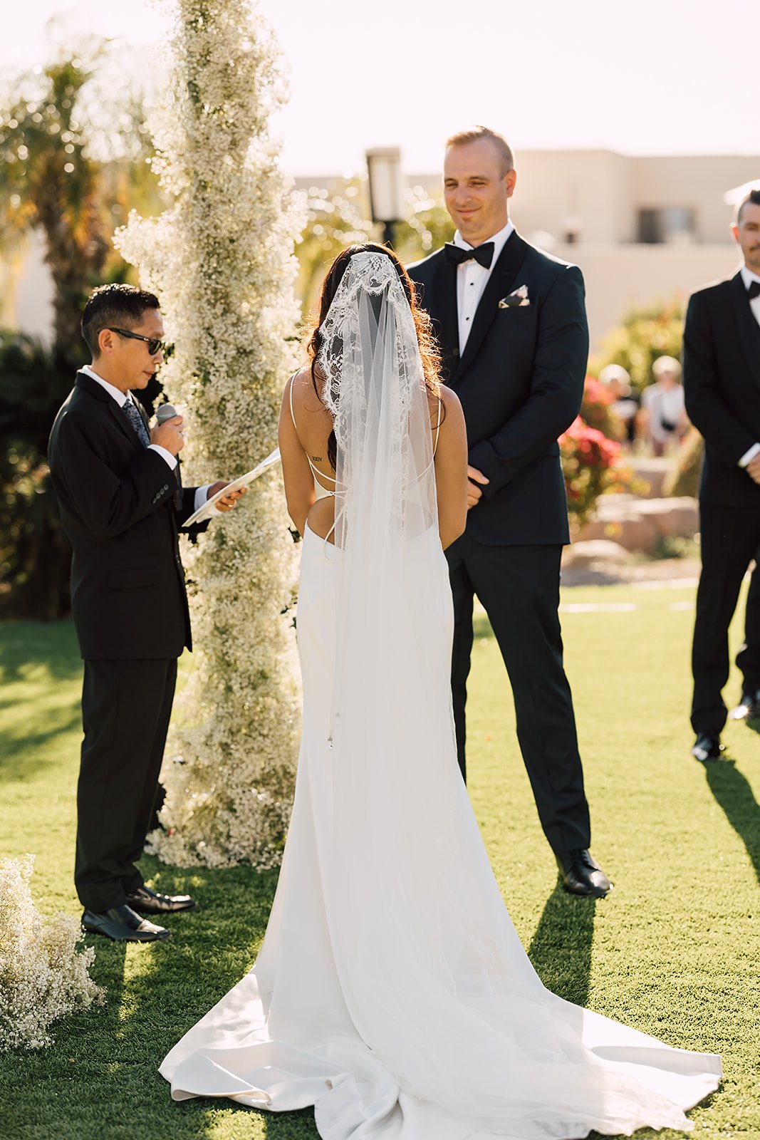 Bride and groom at the altar