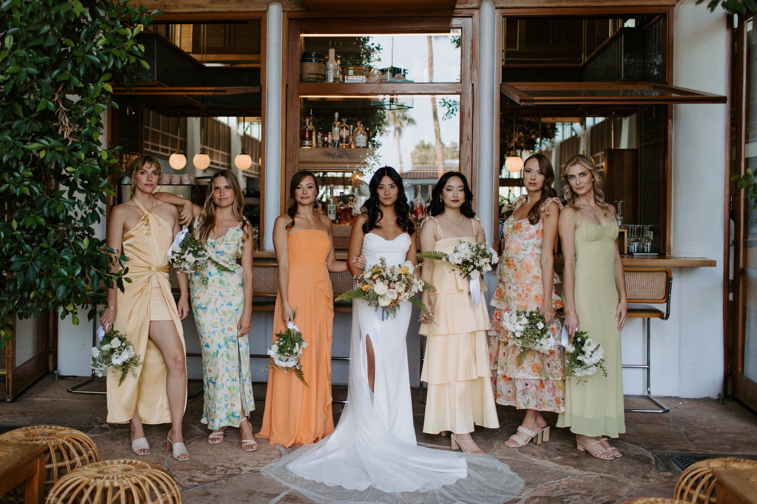 Citrus vibe bridal party