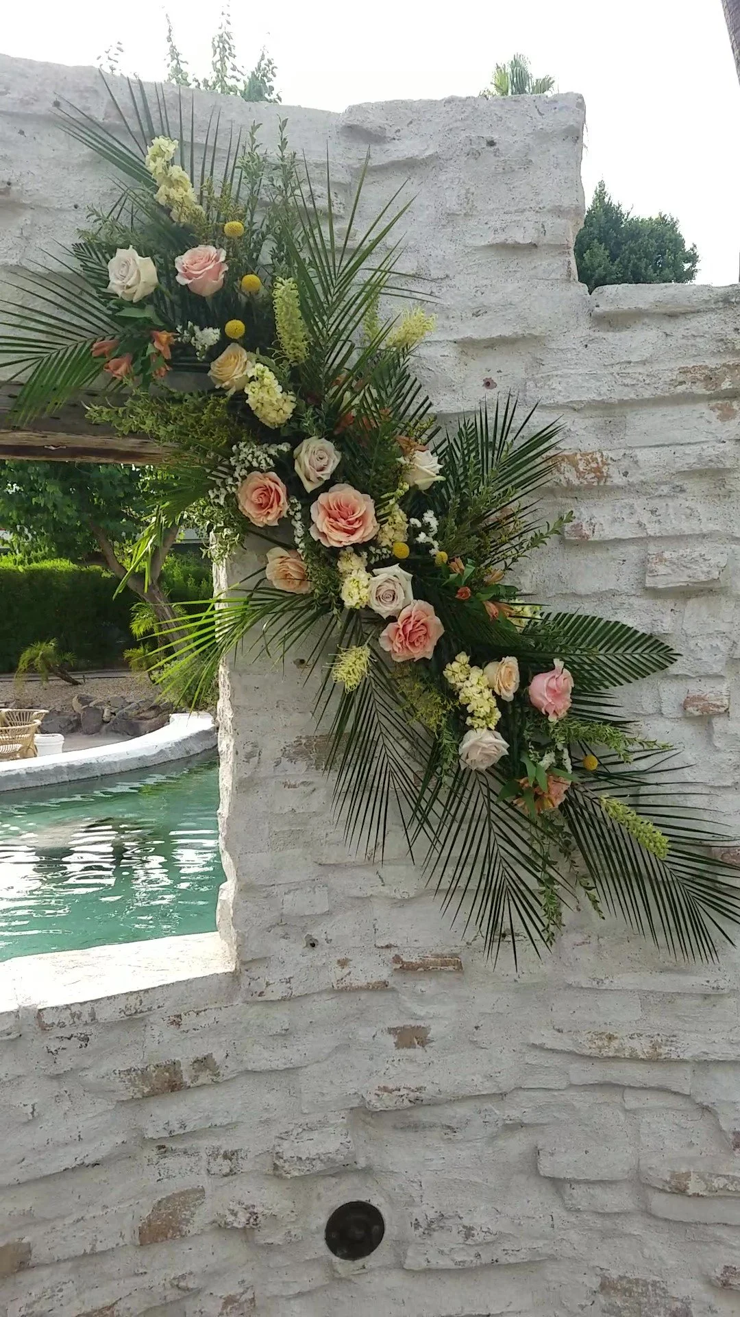Bright floral wedding backdrop