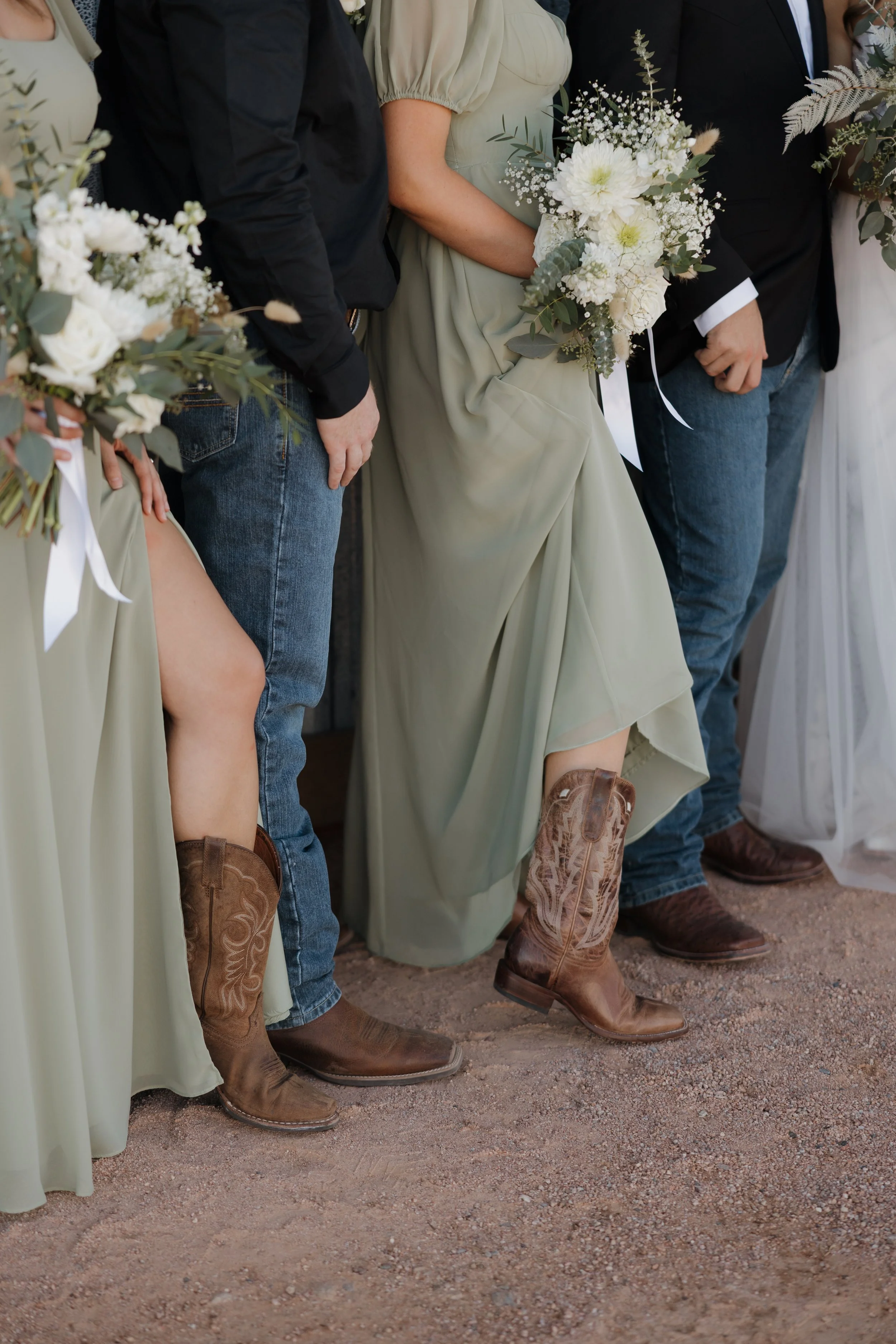 Western-themed wedding party