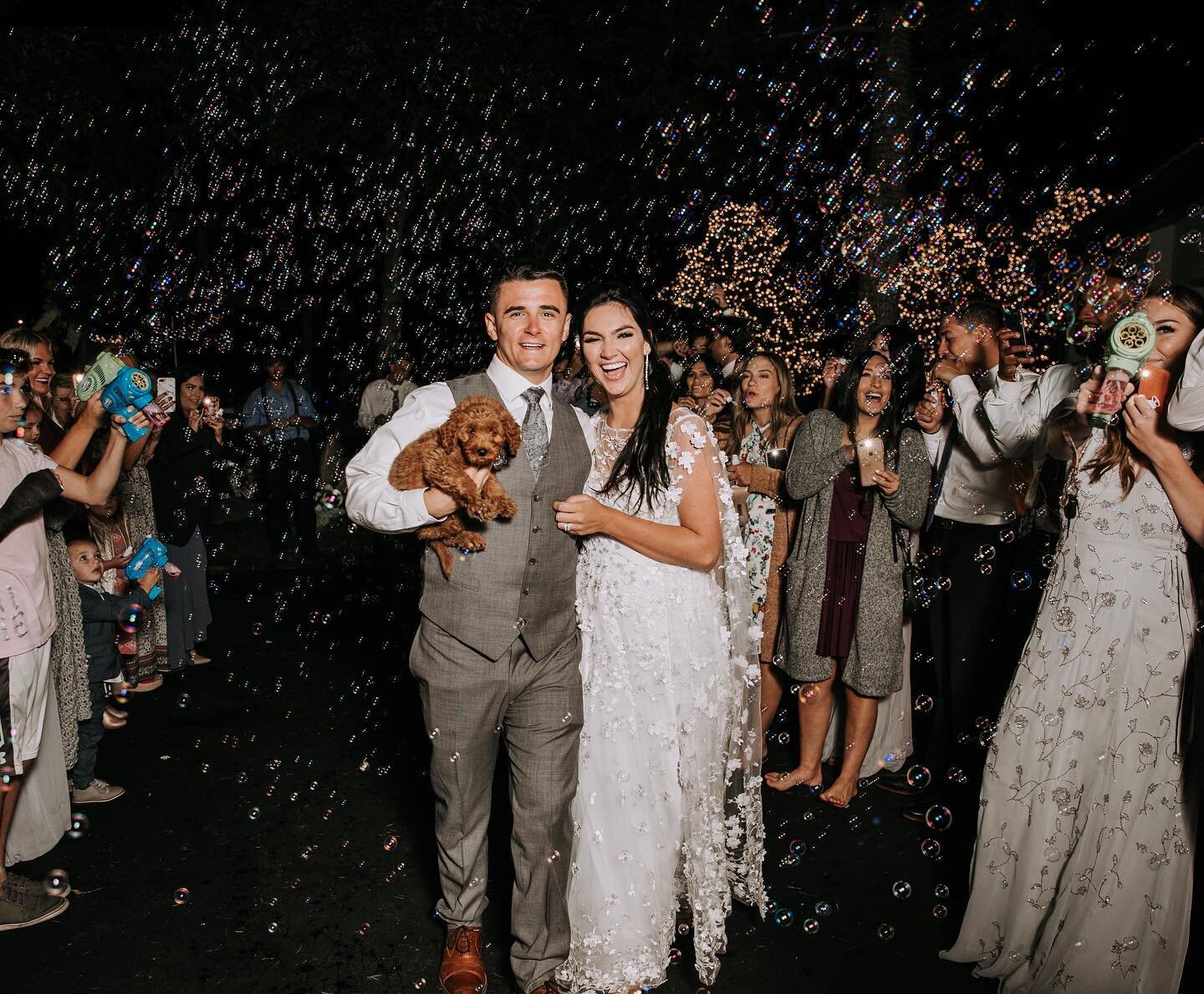 FACT: BUBBLES AND PUPPIES make wedding send offs EPIC!!
