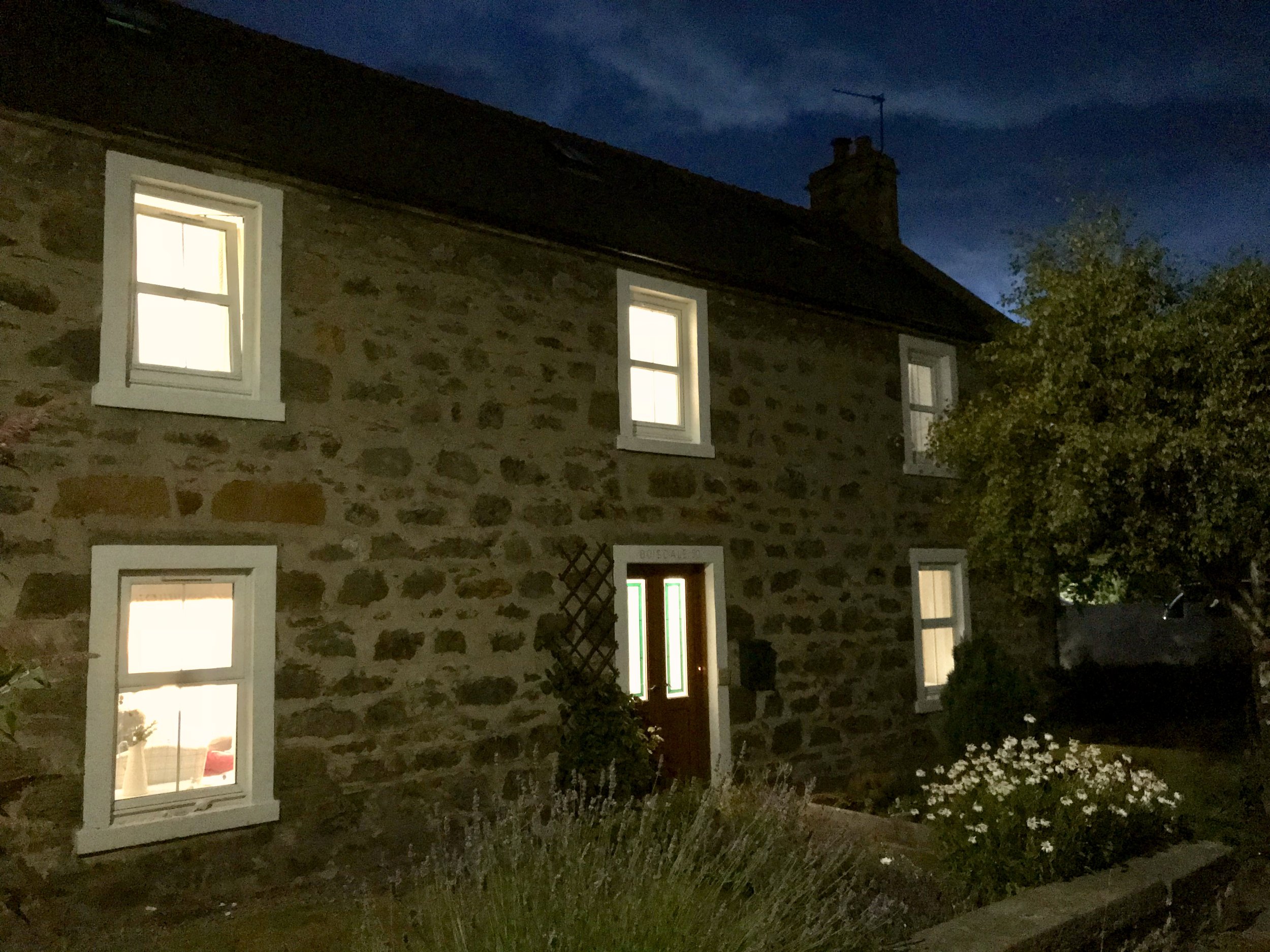 Boisdale Cottage at night