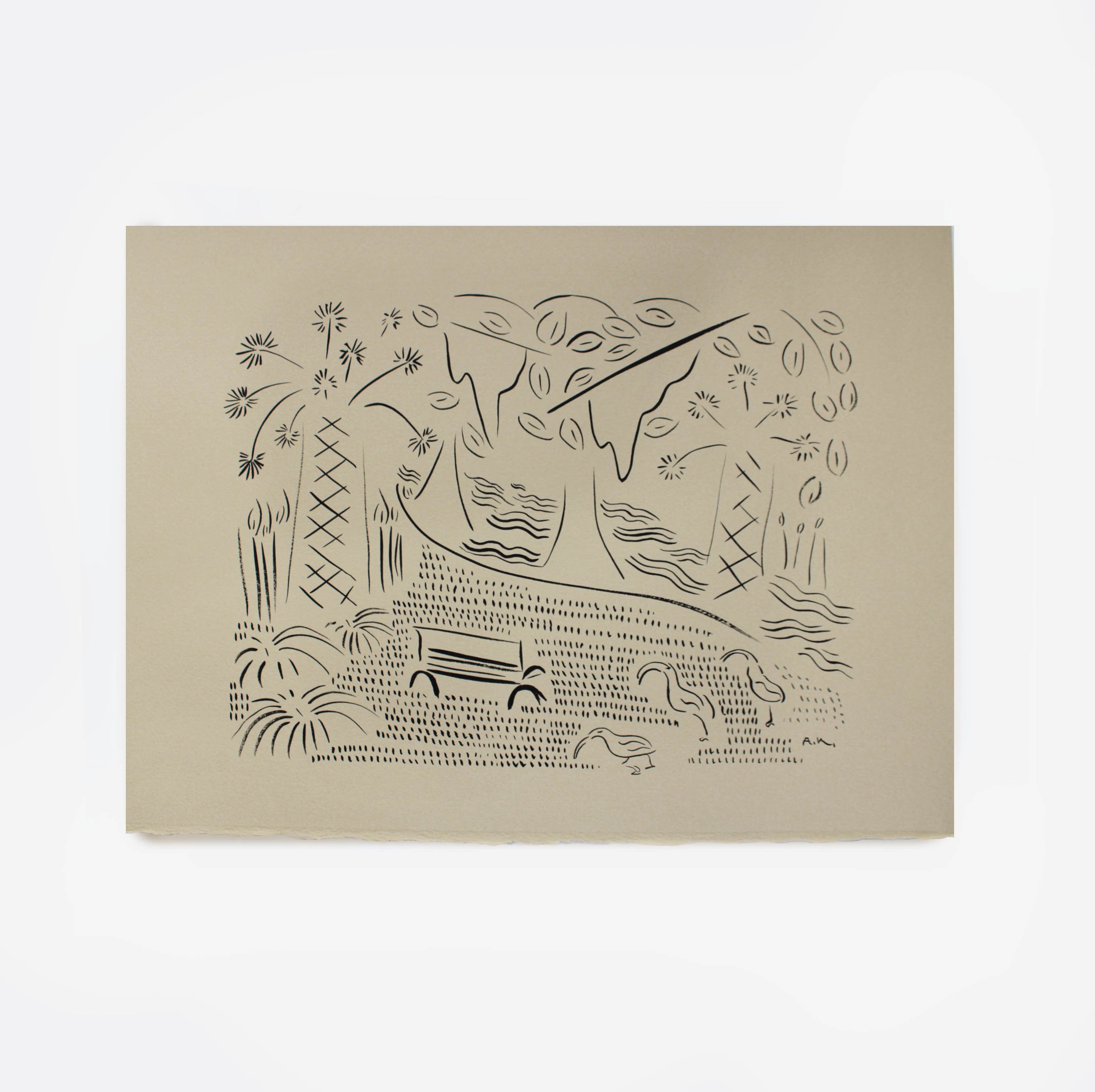 Audubon Park ibises drawing