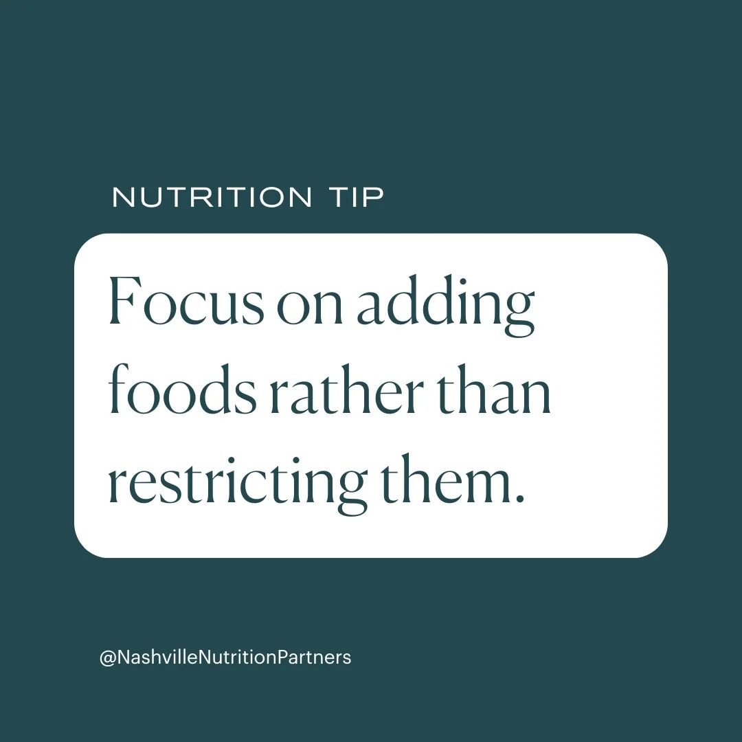 People often think about food in terms of what they should restrict or stop eating for health. But this way of thinking can get people stuck into a restriction cycle: restrict foods --&gt; your body increases cravings and hunger for those foods --&gt