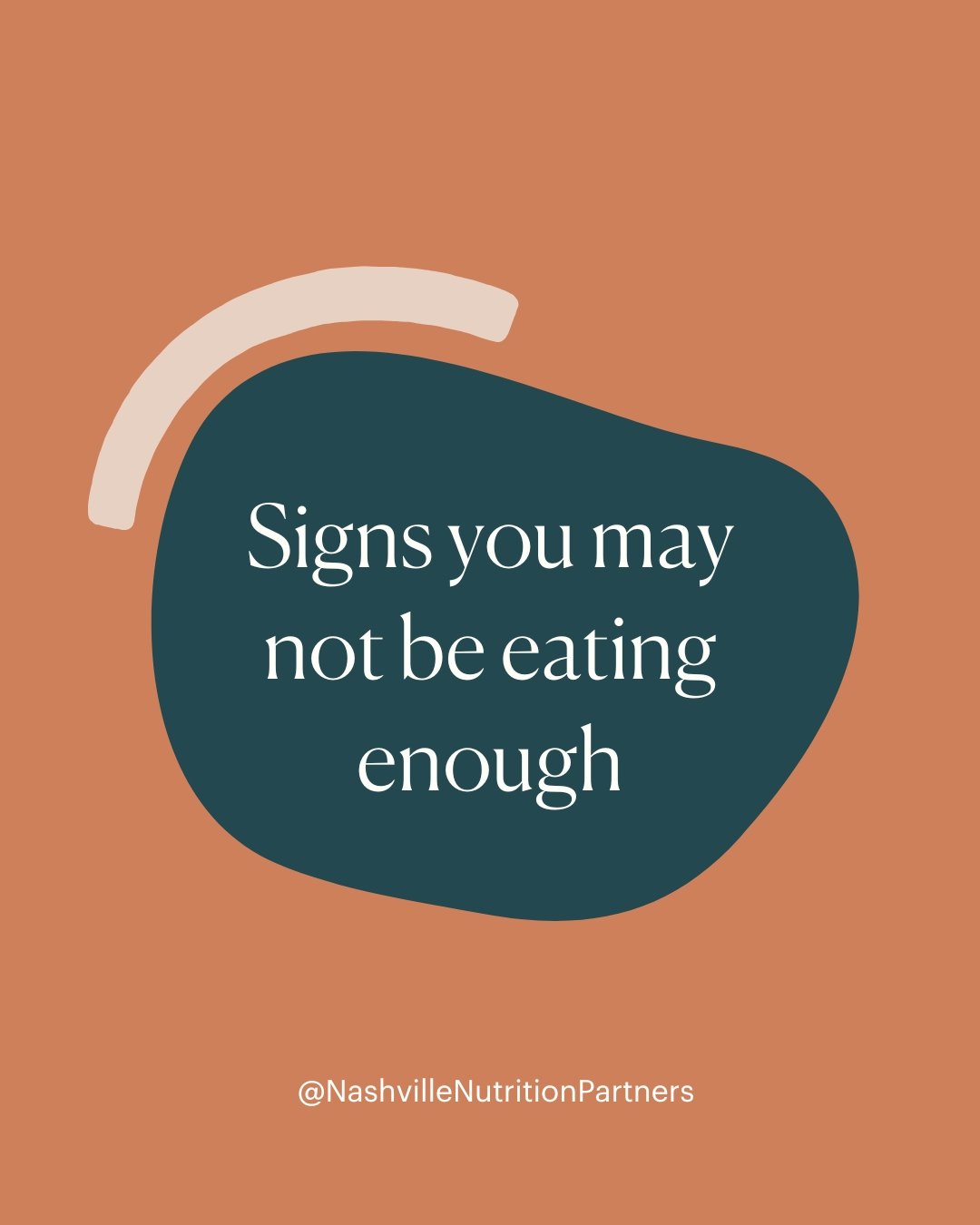 Here are some signs that you may not be eating enough ⬇️​​​​​​​​
​​​​​​​​
💭 Increased thoughts about food: when our bodies are hungry, our minds can get really preoccupied with food.​​​​​​​​
​​​​​​​​
🍽️ Feeling hungry all the time: we may feel like