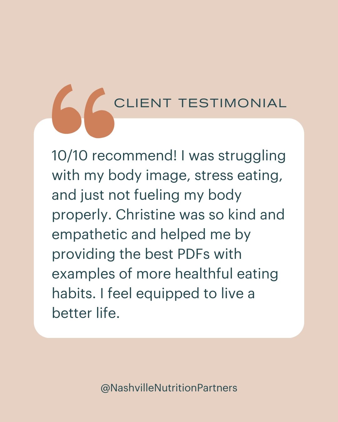 ✨ If you need support with body image or nutrition, we have dietitians that would love to support you. Click the link in our bio to get started! 

#dietitian #testimonial #bodyimage