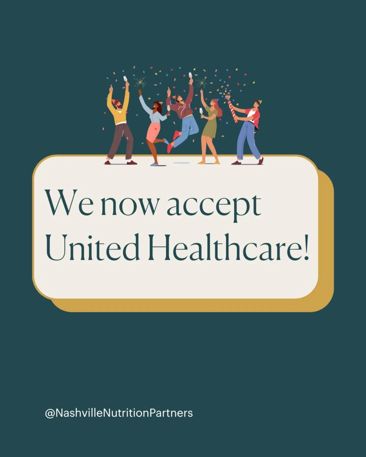 🎉 Exciting news!! 🥳 We are now in-network with United Healthcare!! 

We accept BCBS, Cigna, Aetna, Medicare, and United!! We always do a benefits check before your first appointment to check your specific plan. If you've been wanting to see a dieti