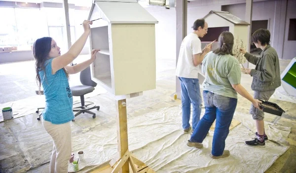Working on the Little Libraries. Greg Lehman photo