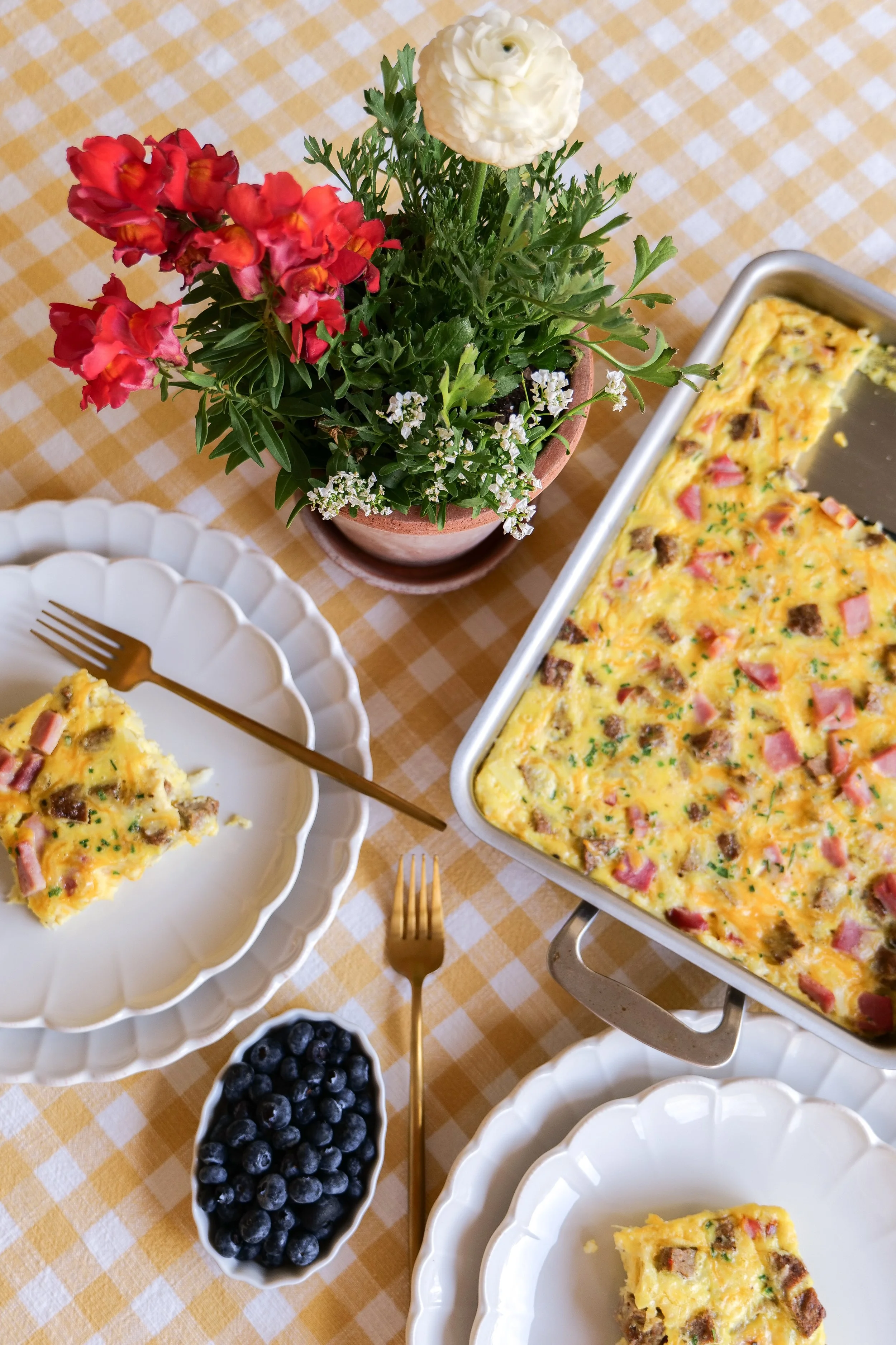 Make-ahead breakfast casserole perfect for holiday mornings and meal prep.