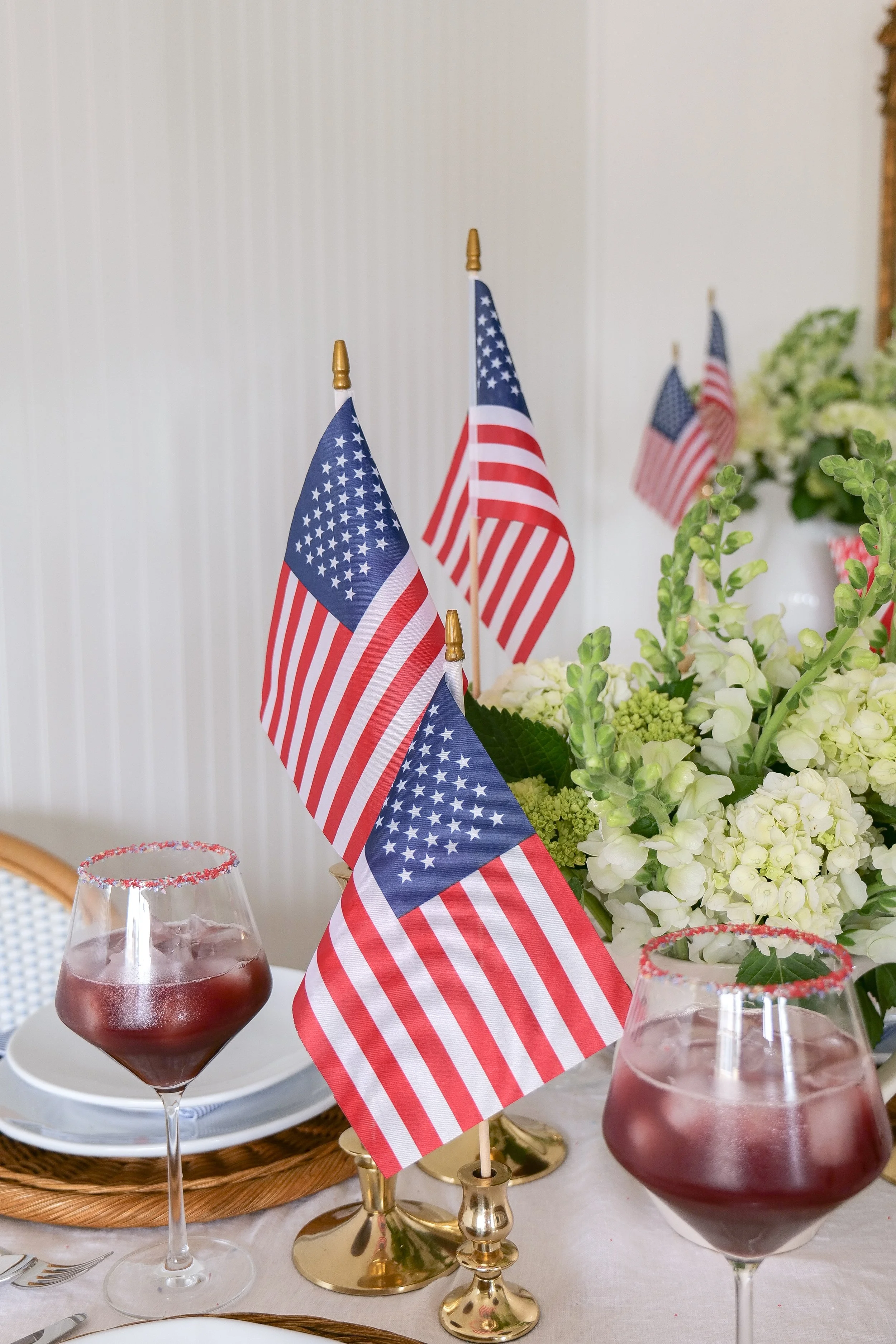 Red white and blue party table for patriotic gatherings