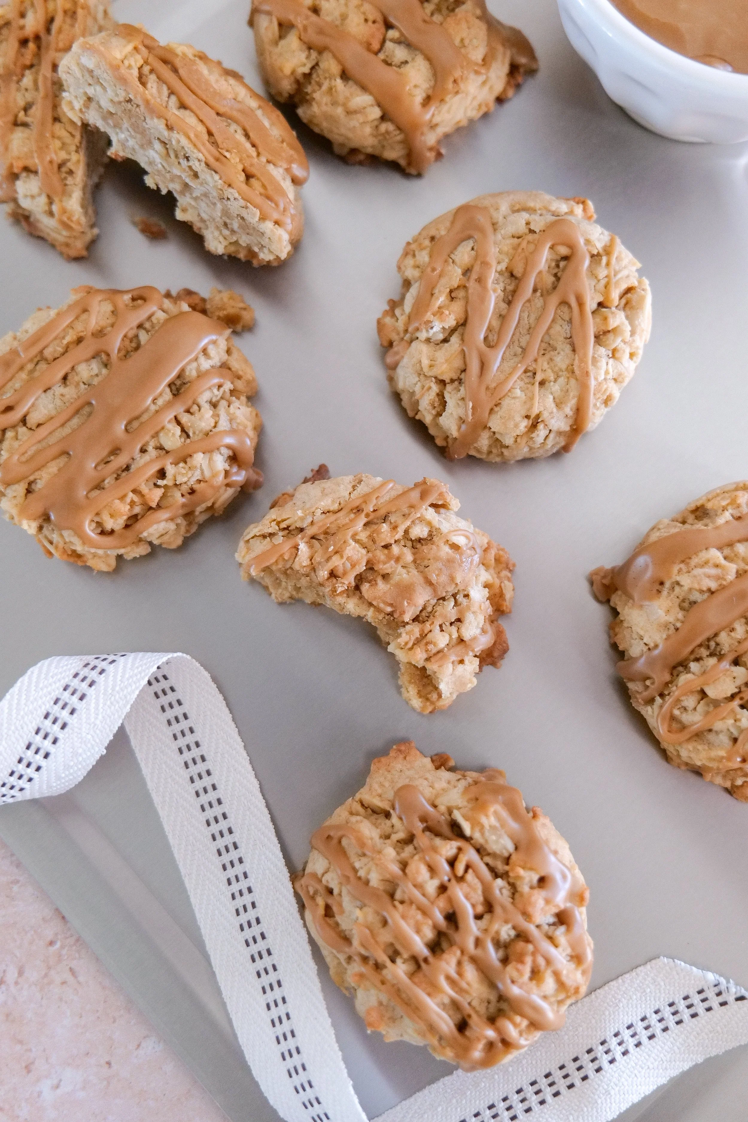 Homemade oatmeal cookies with rich brown butter flavor and chewy centers.