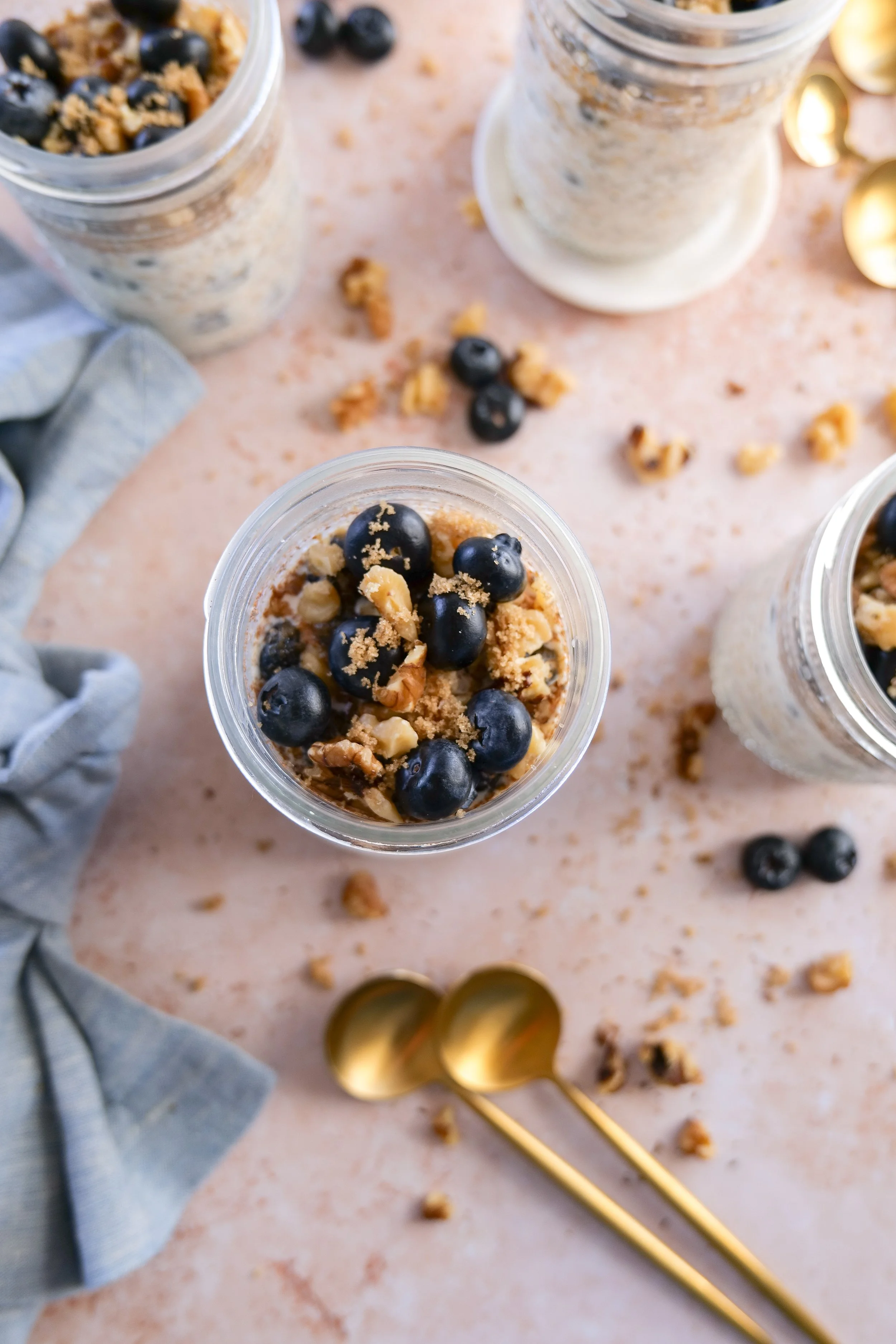 Blueberry Pie Overnight Oats made with fresh summer blueberries.
