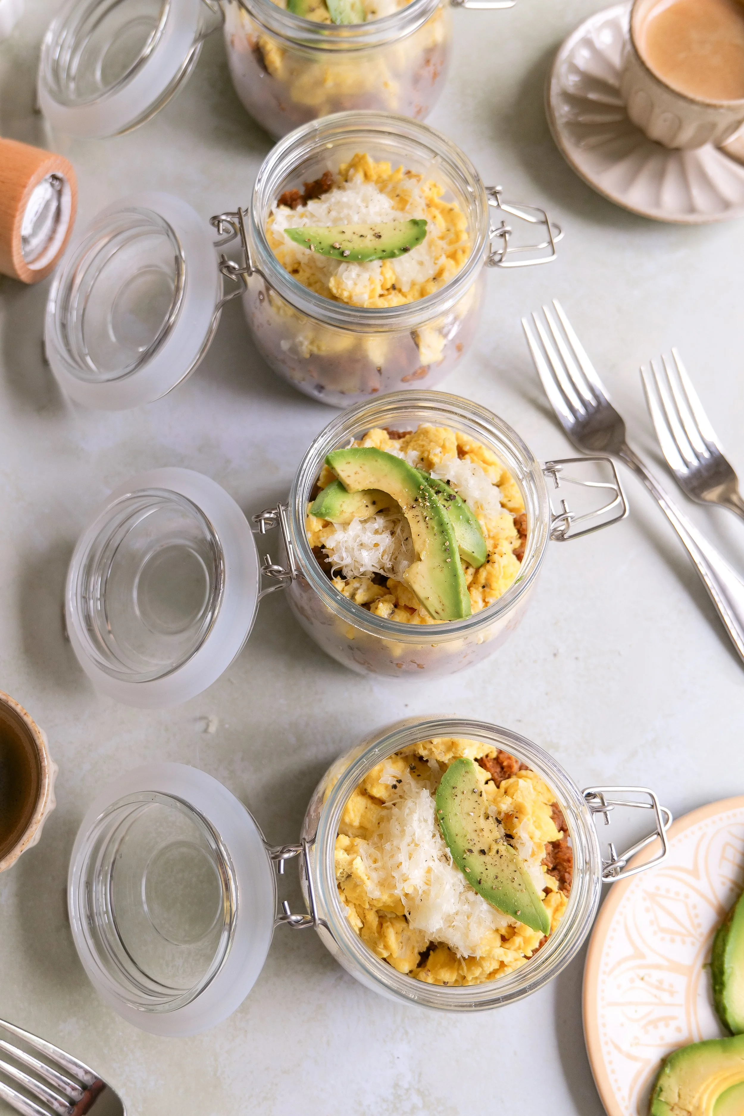 Chorizo egg and potato breakfast bowl that can be prepared ahead for easy meal prep.