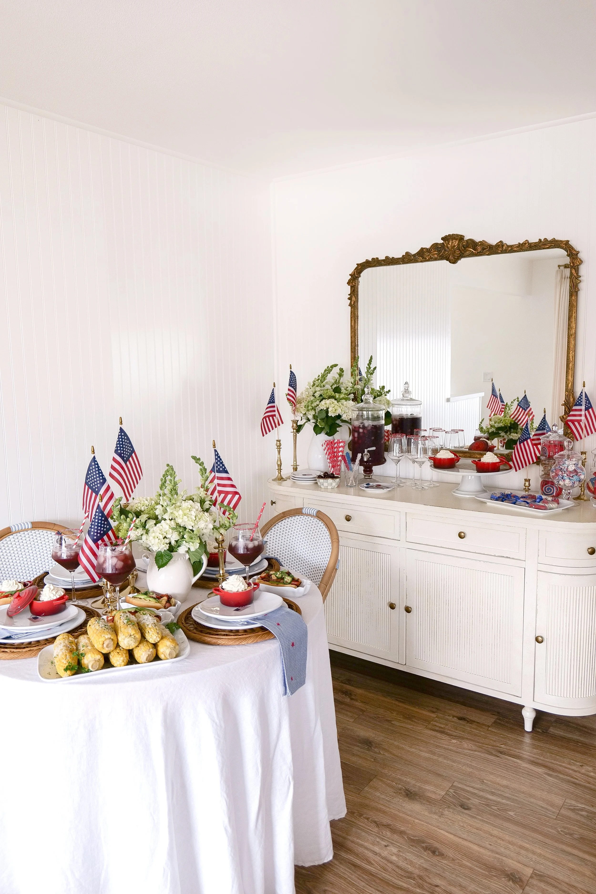 Fourth of July table inspiration featuring Americana decor