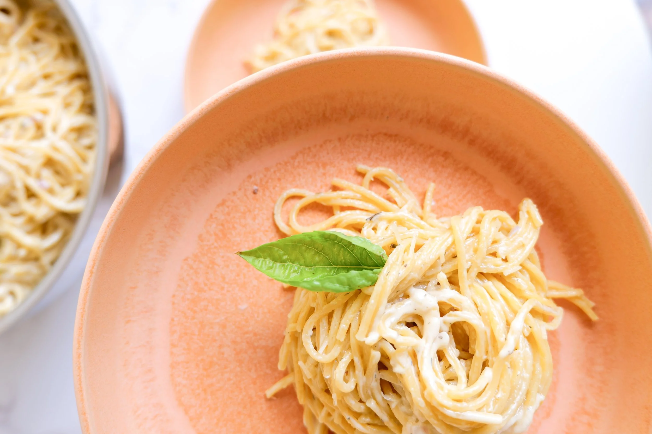 Parmesan white sauce pasta served as an easy creamy dinner.