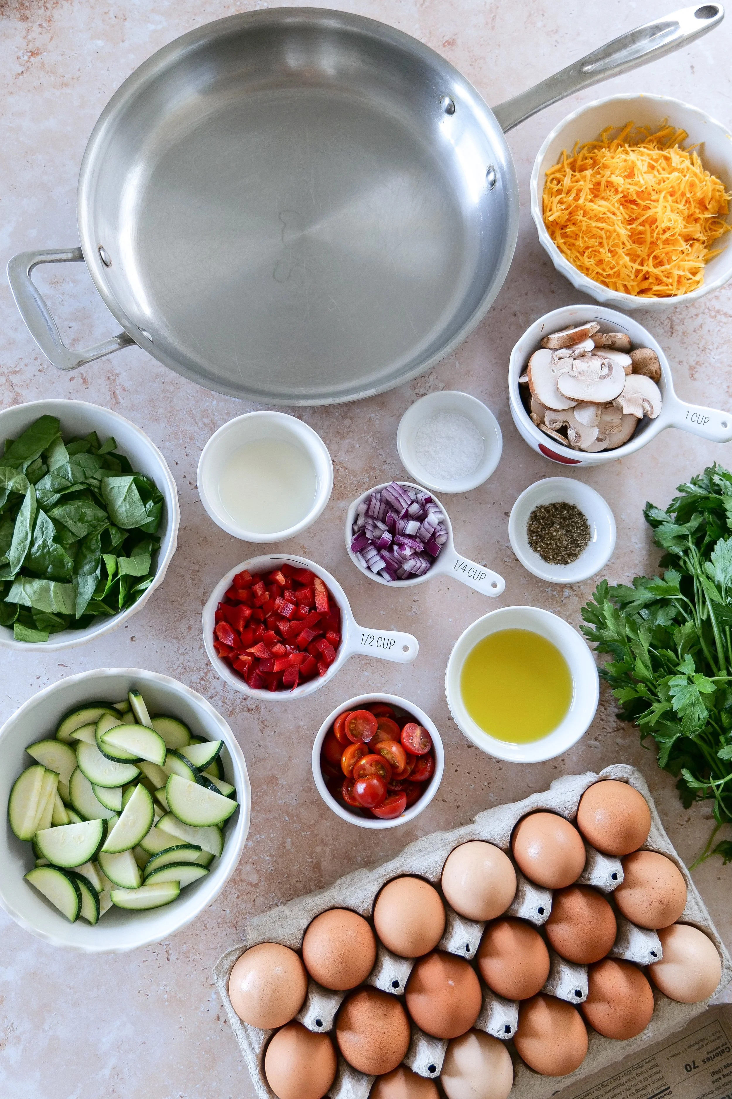 Low carb frittata recipe packed with fresh summer vegetables