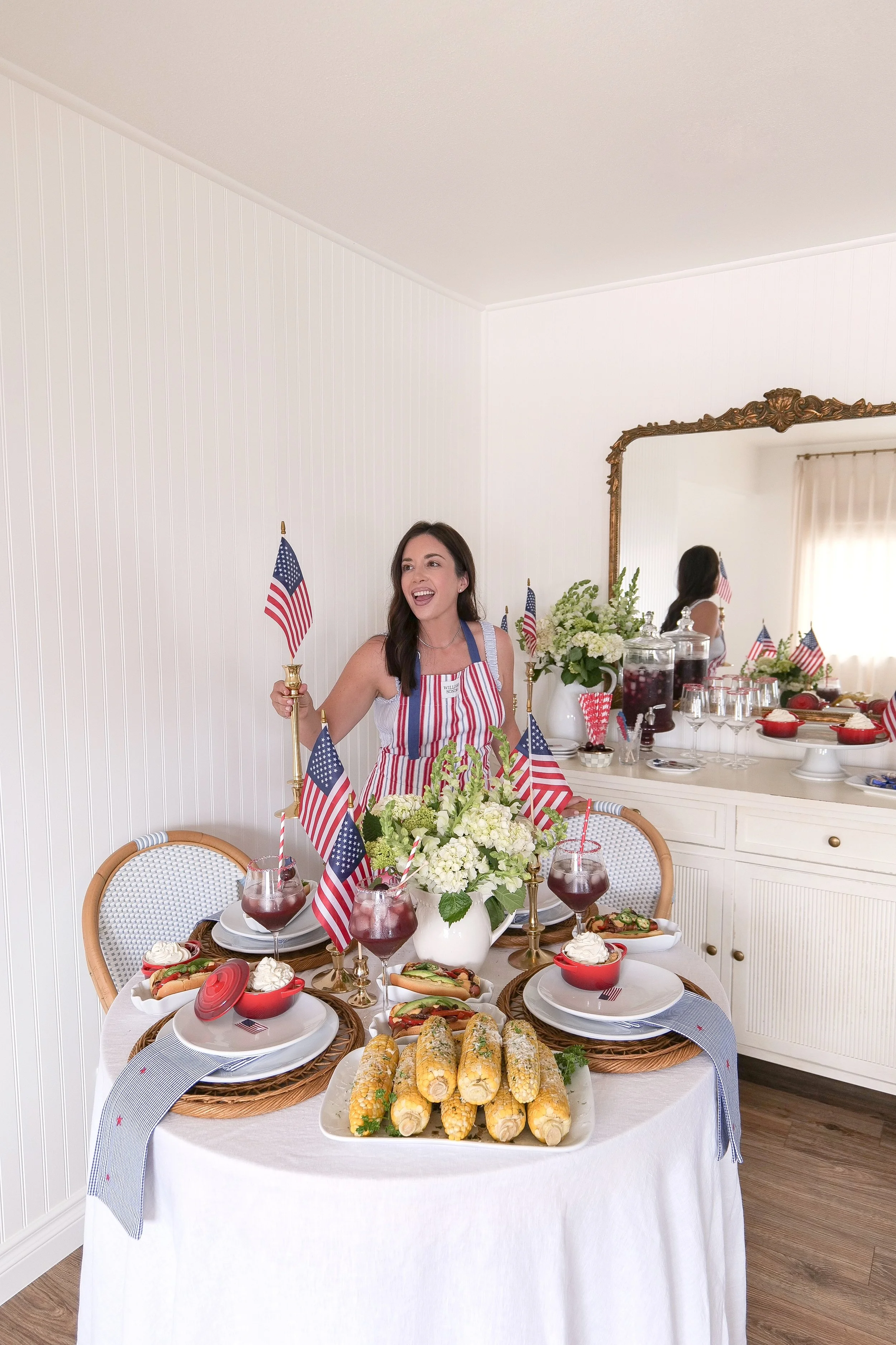 Patriotic dinner party table for summer celebrations