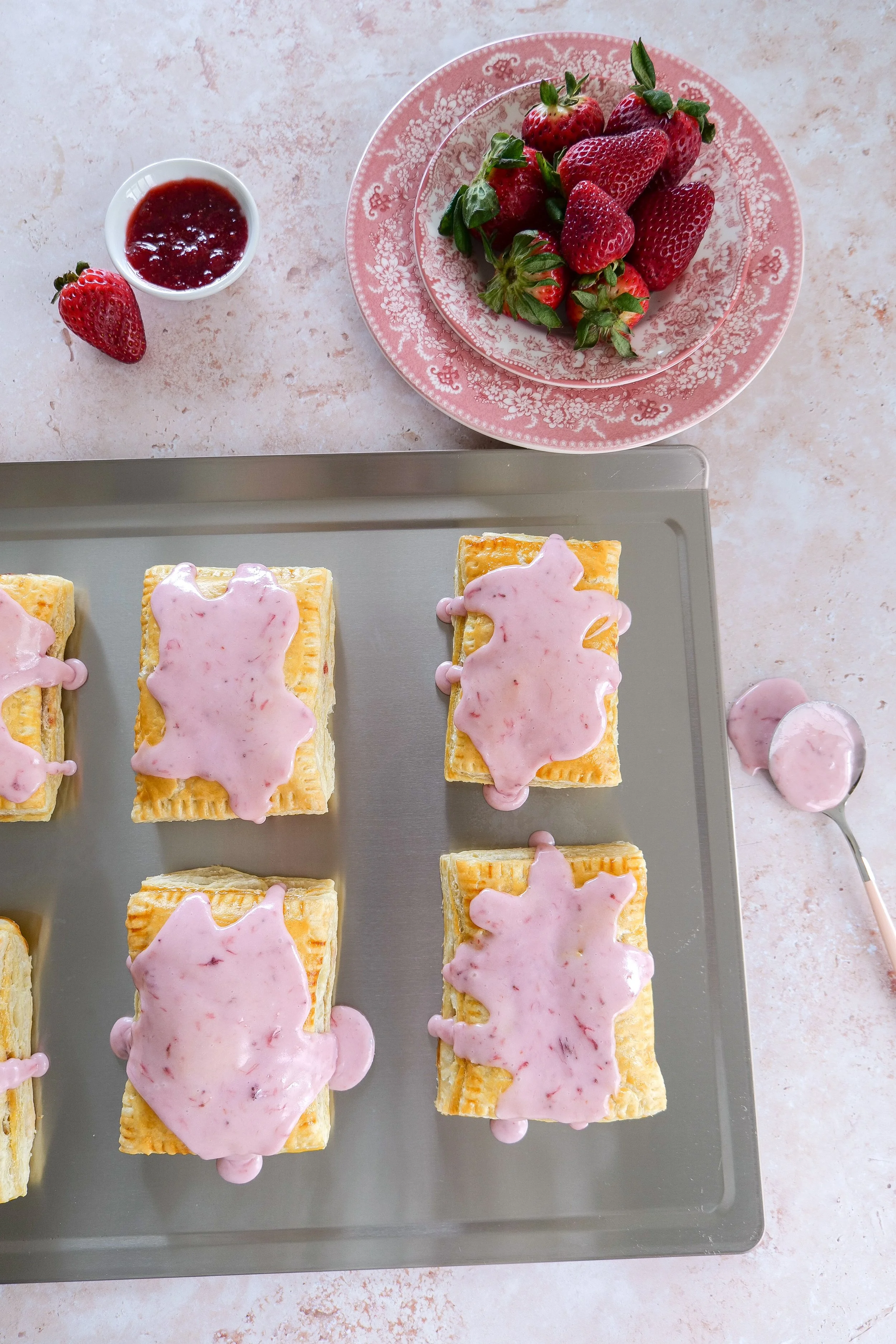 Delicious Strawberry Puff Pastry Pop Tart ready to serve