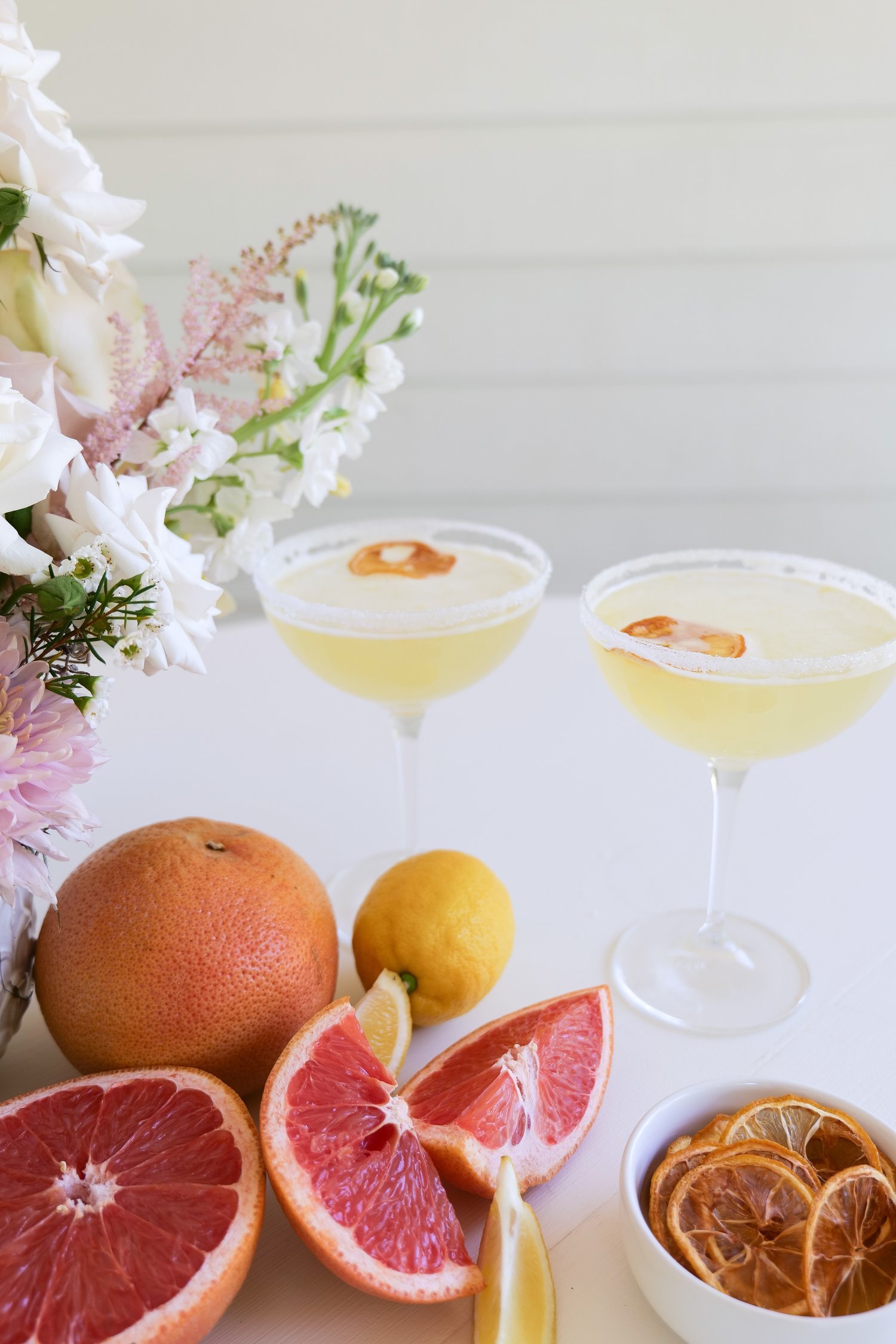 Lemon drop martini served in a sugar-rimmed glass