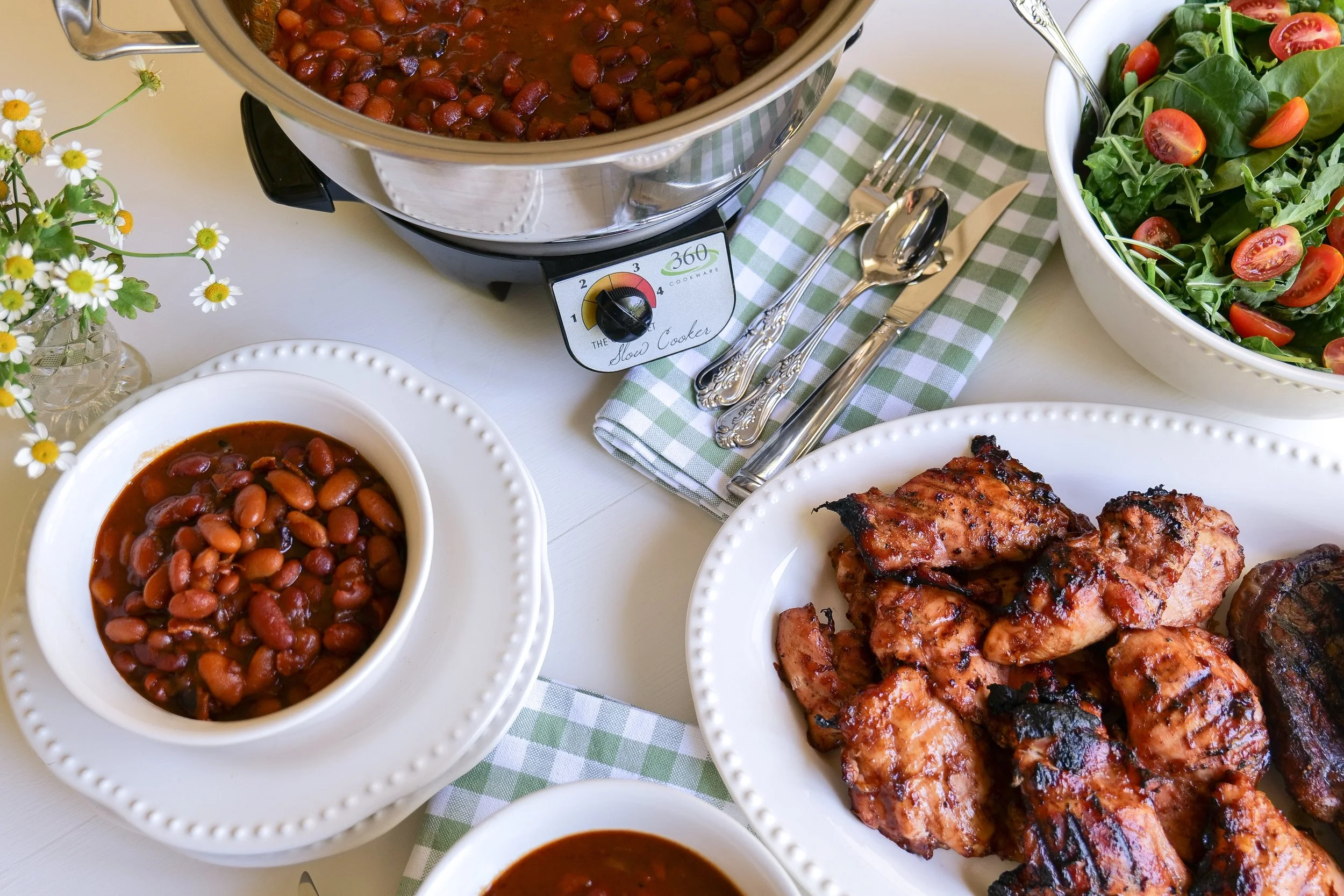 Family barbecue beans recipe made with bacon, molasses, and brown sugar