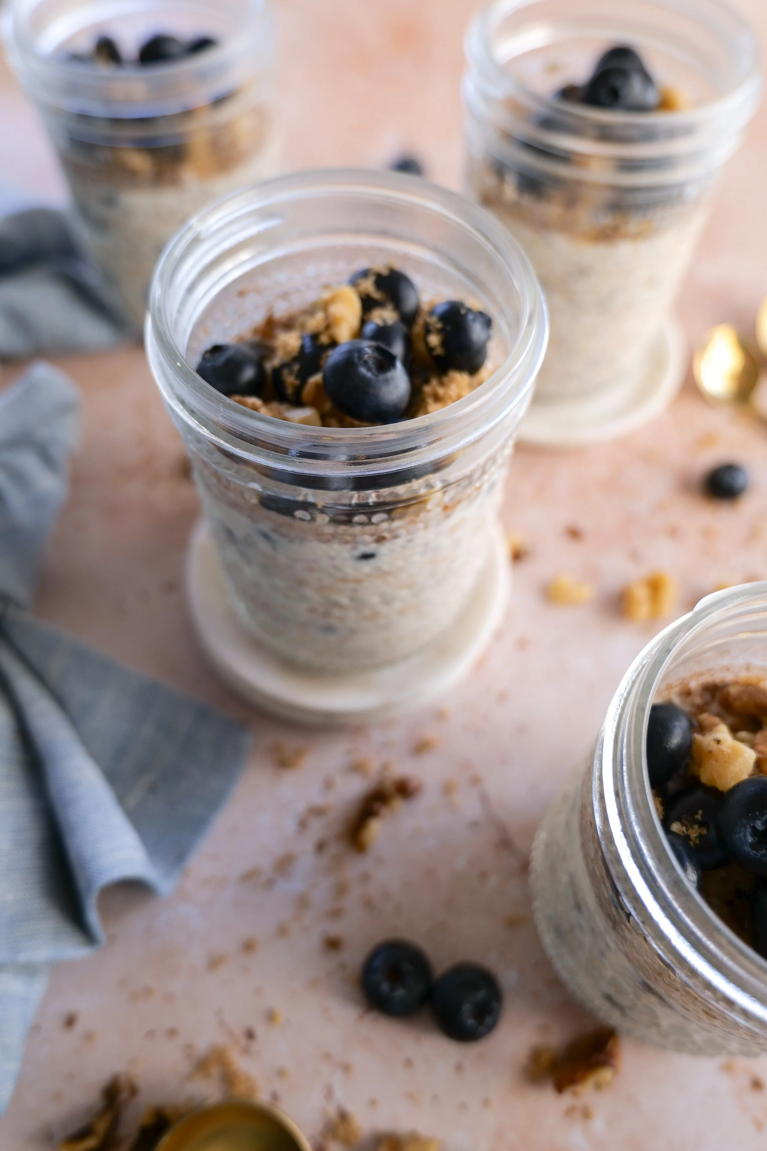 Blueberry Pie Overnight Oats inspired by homemade blueberry pie flavors.