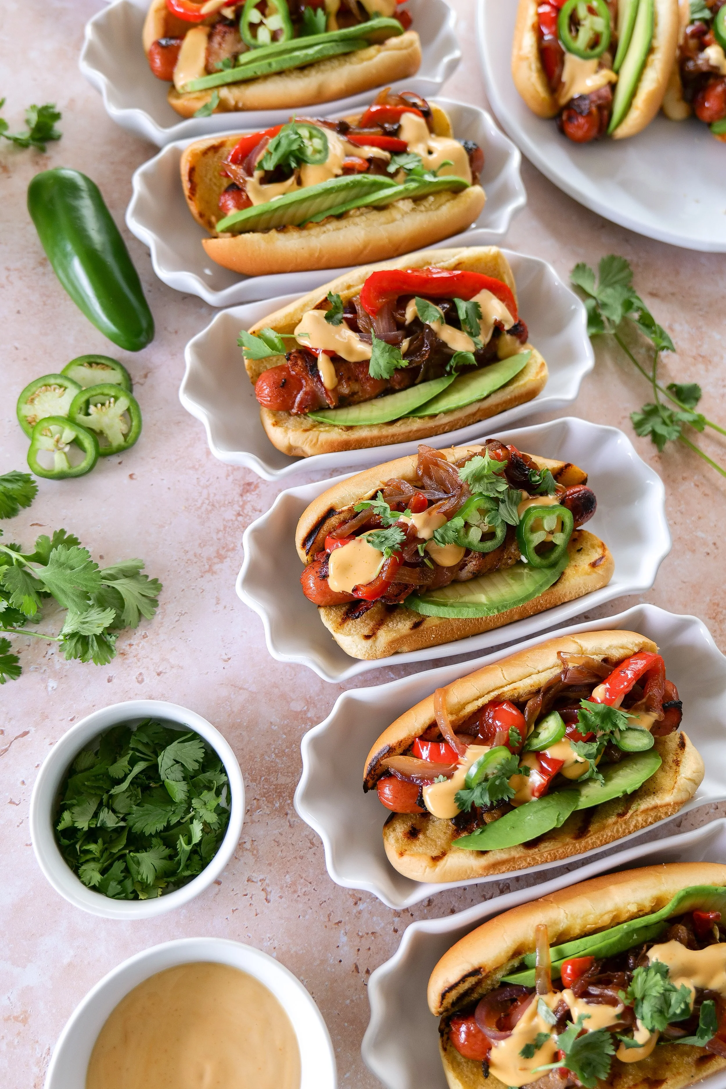 California-inspired hot dogs for a summer cookout
