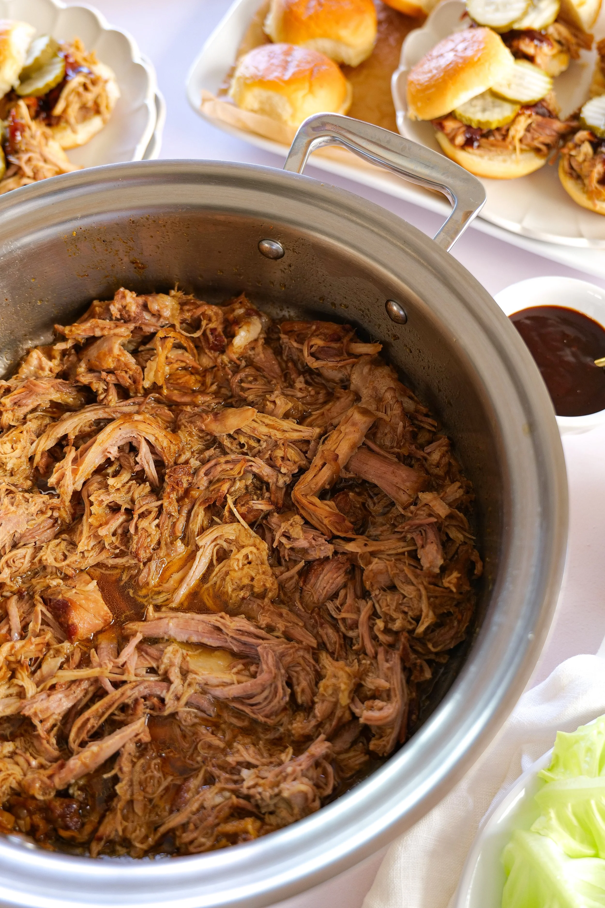 Easy homemade pulled pork made from slow-cooked pork shoulder with a flavorful dry rub.