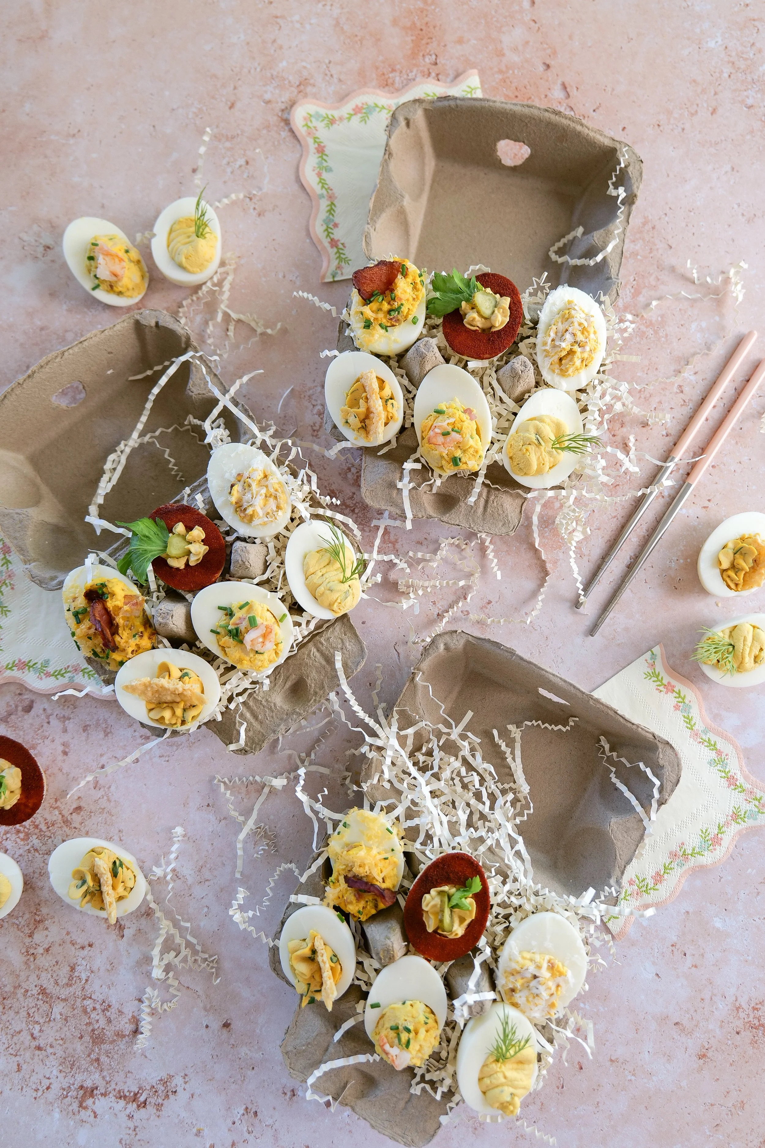 Deviled egg platter perfect for Easter brunch and spring gatherings