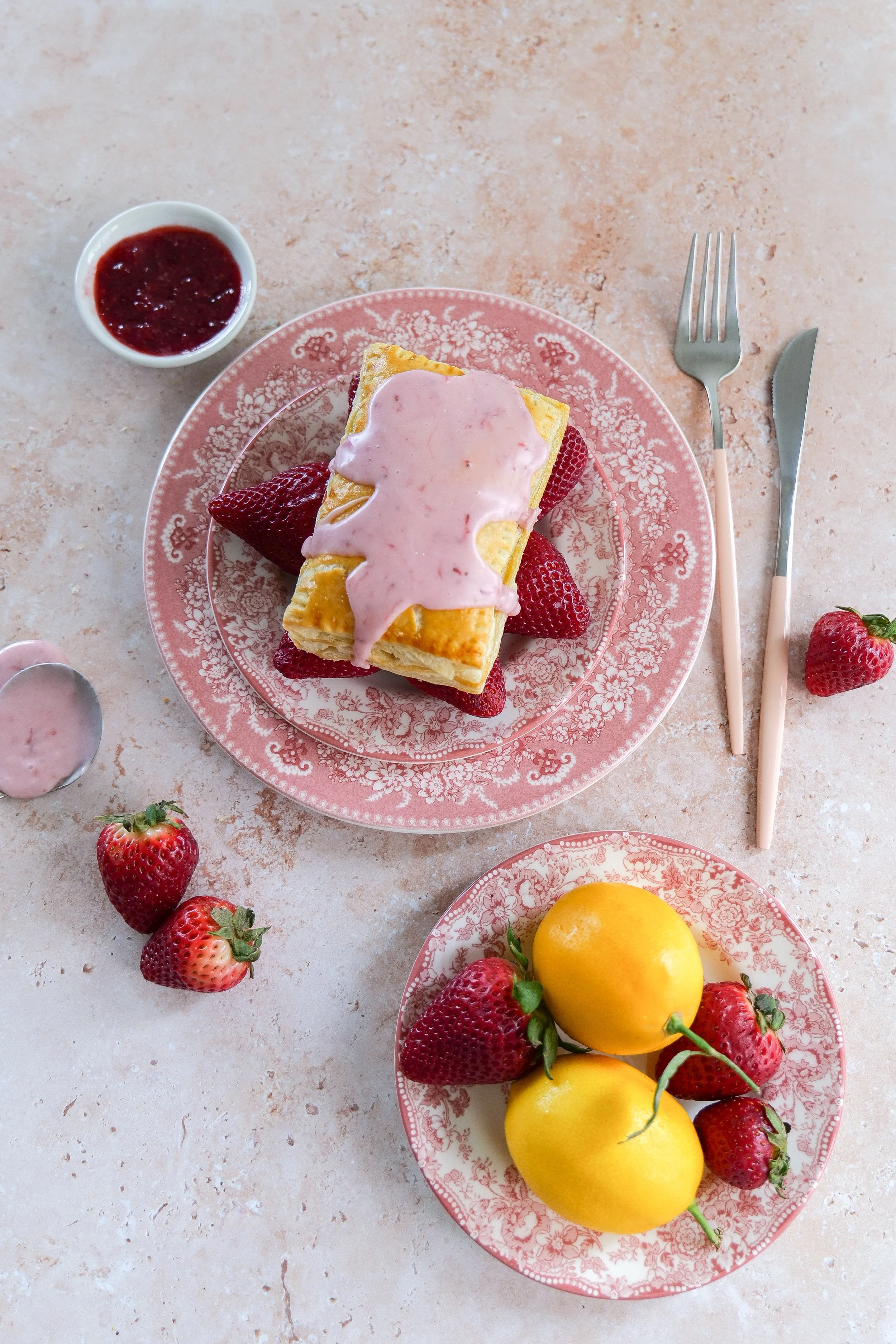 This is a homemade strawberry puff pastry pop tart.