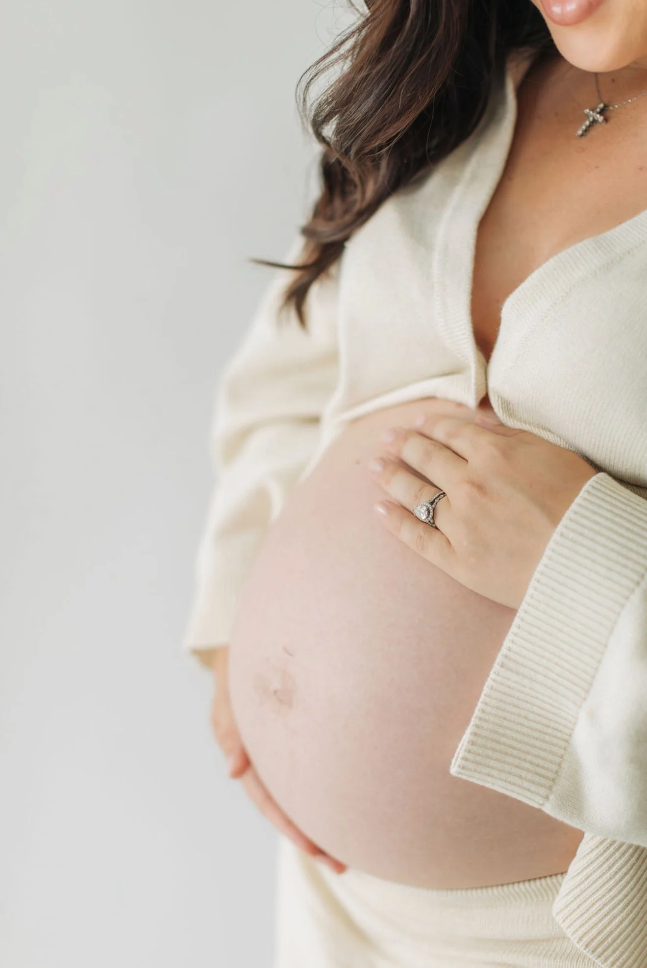 Pregnancy photo from the weeks spent preparing meals and the home for a new baby.