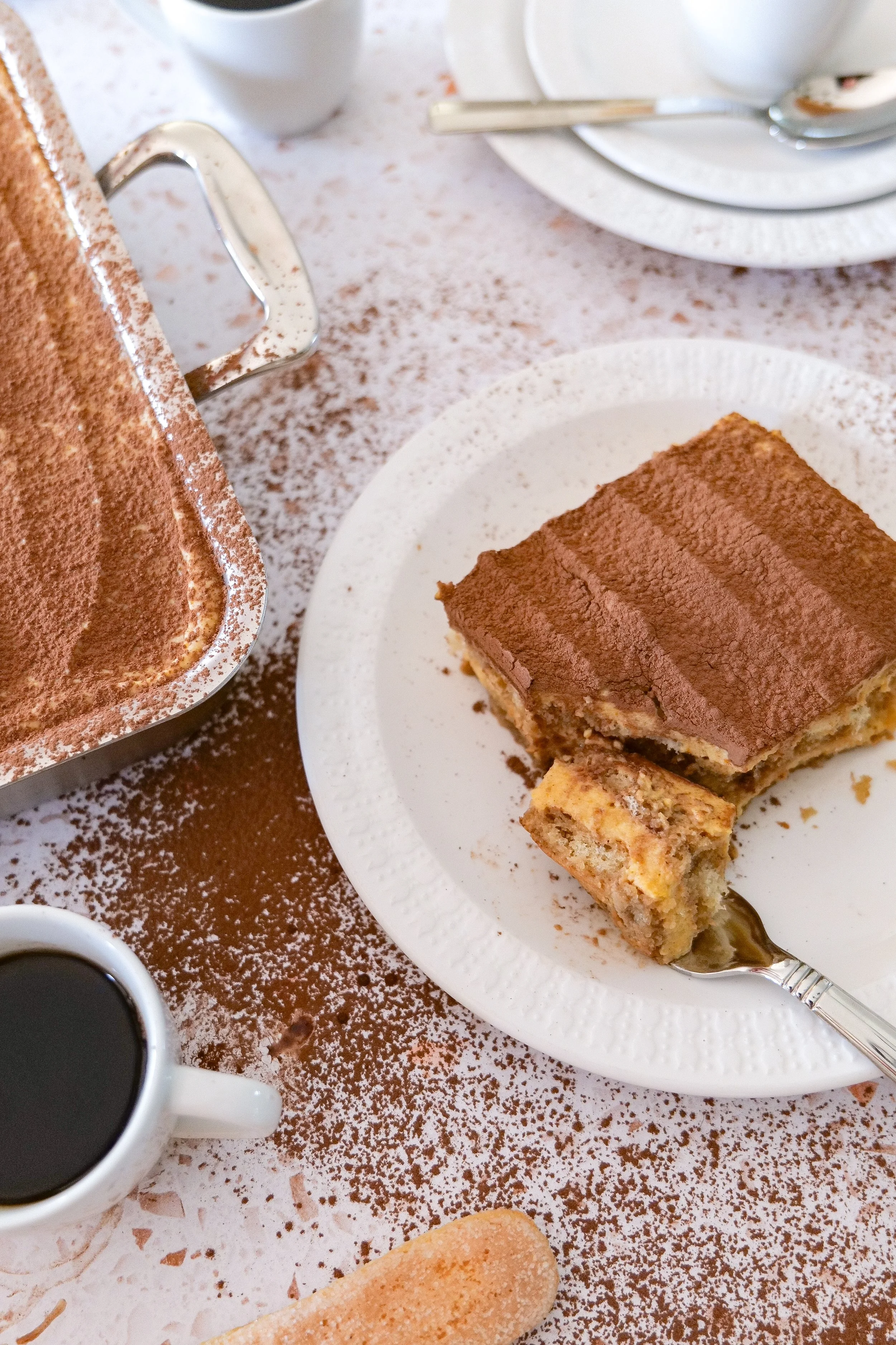 Pumpkin tiramisu with mascarpone and espresso for a make-ahead Thanksgiving dessert.