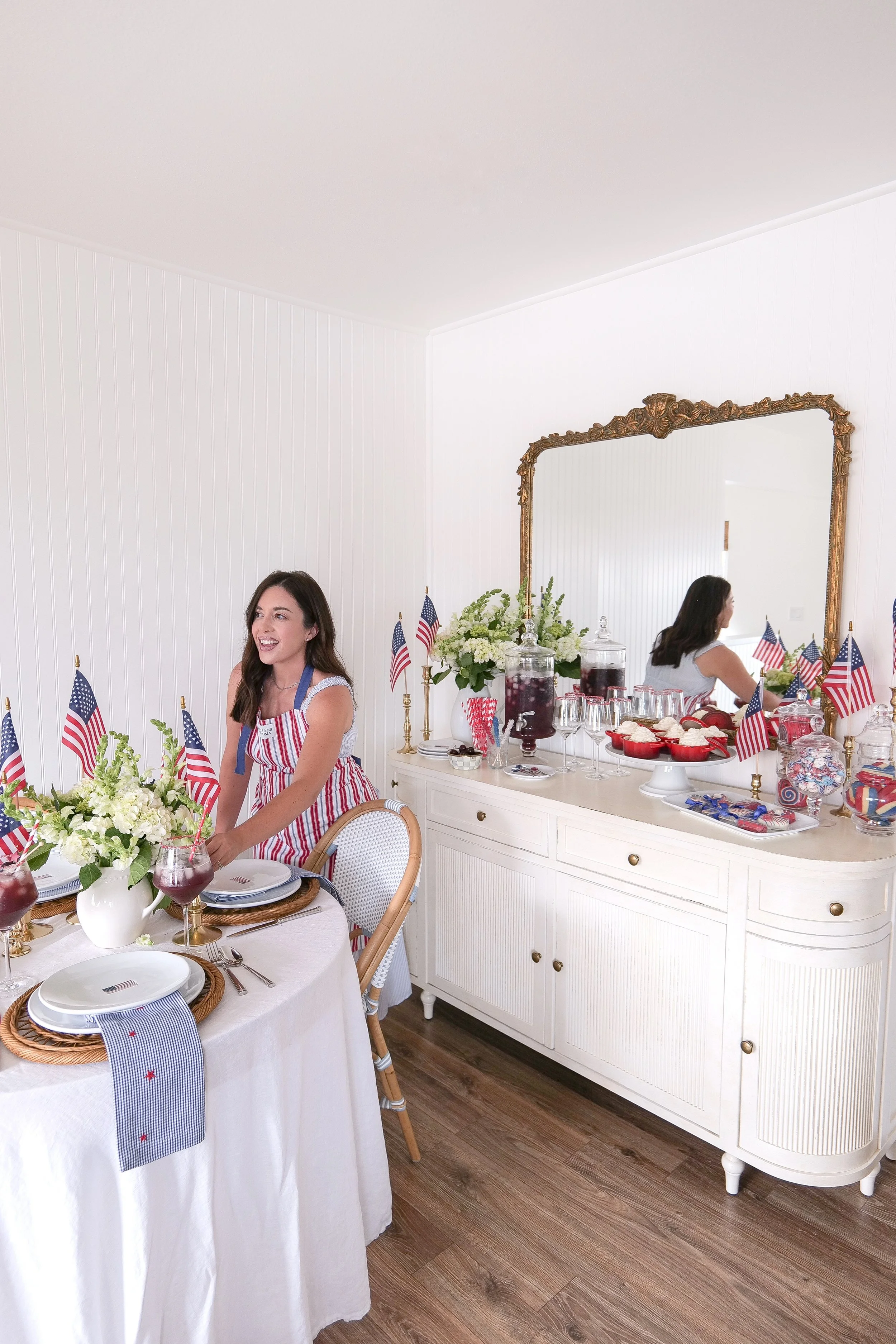Patriotic place settings arranged for summer entertaining