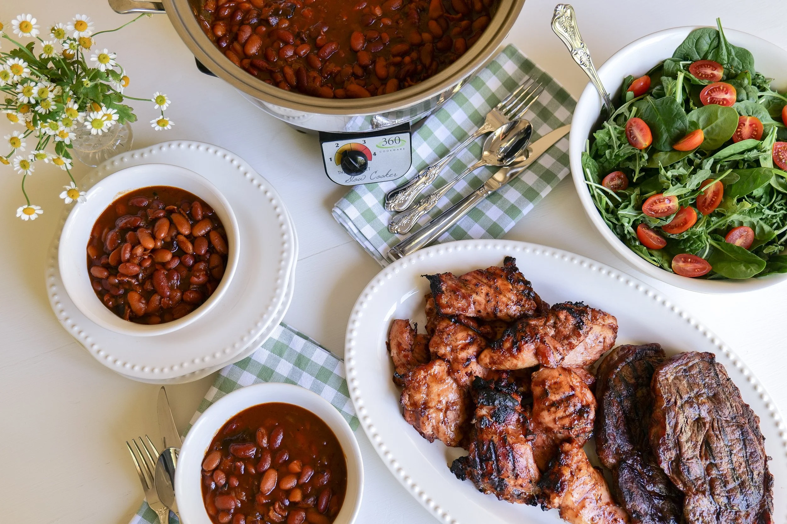 Classic crockpot cookout recipe featuring rich and flavorful baked beans