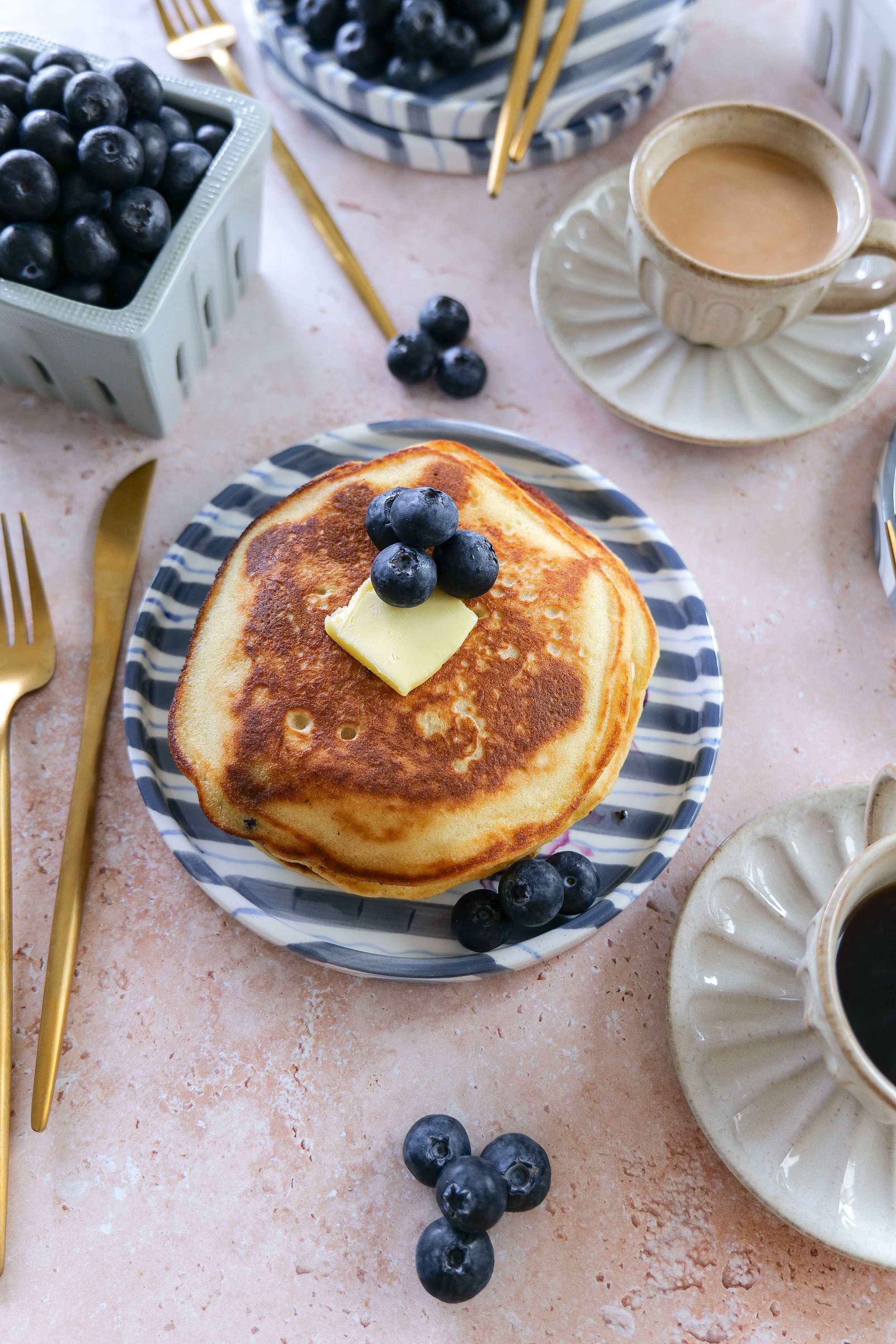 Cozy sourdough discard blueberry pancakes for a slow morning breakfast.