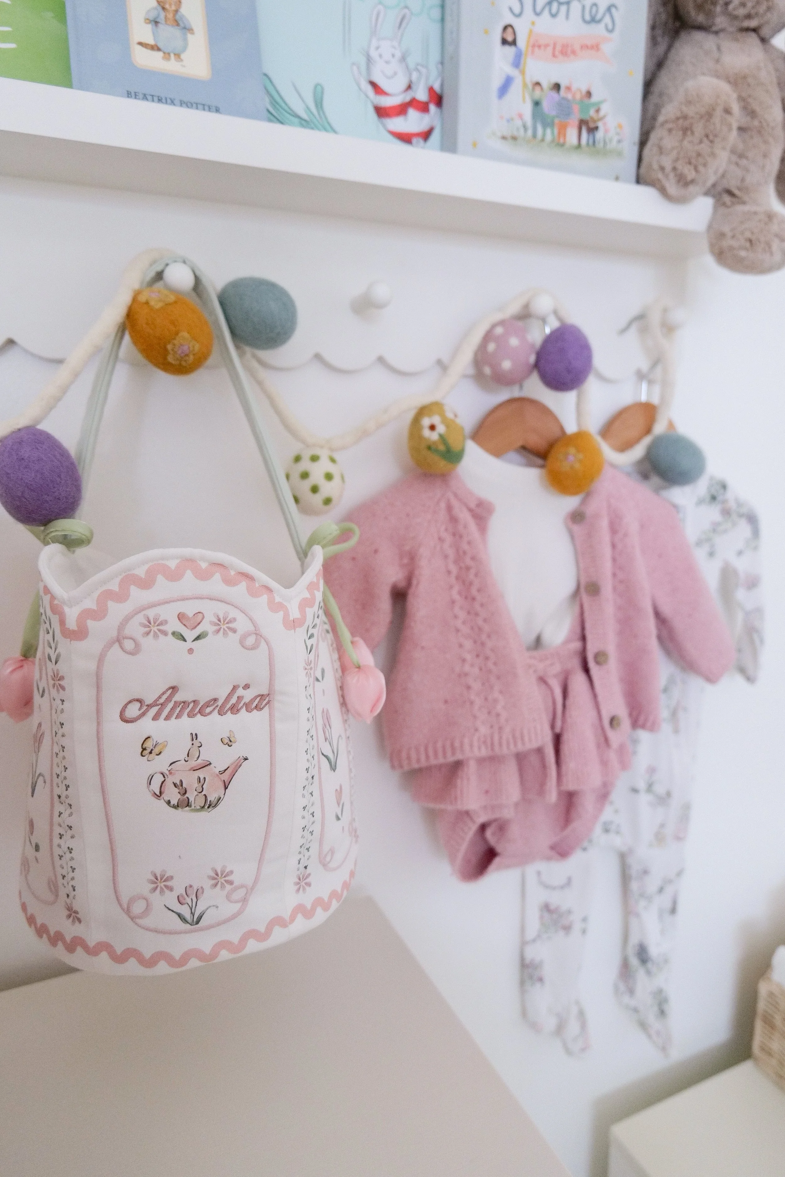 Cute Easter basket ideas for children featuring colorful gifts and festive spring details.