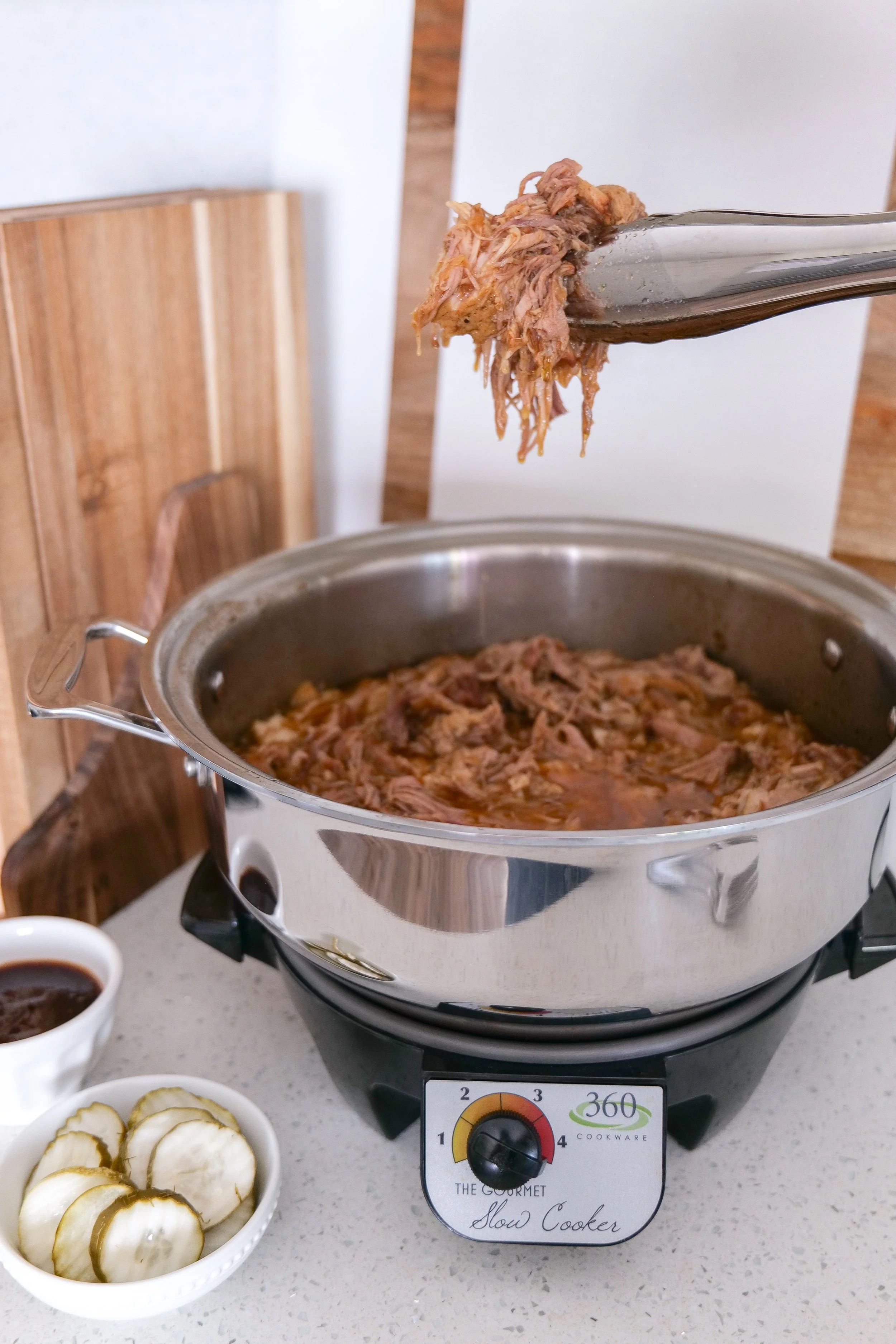 Homemade pulled pork slow cooked until tender and easily shredded.