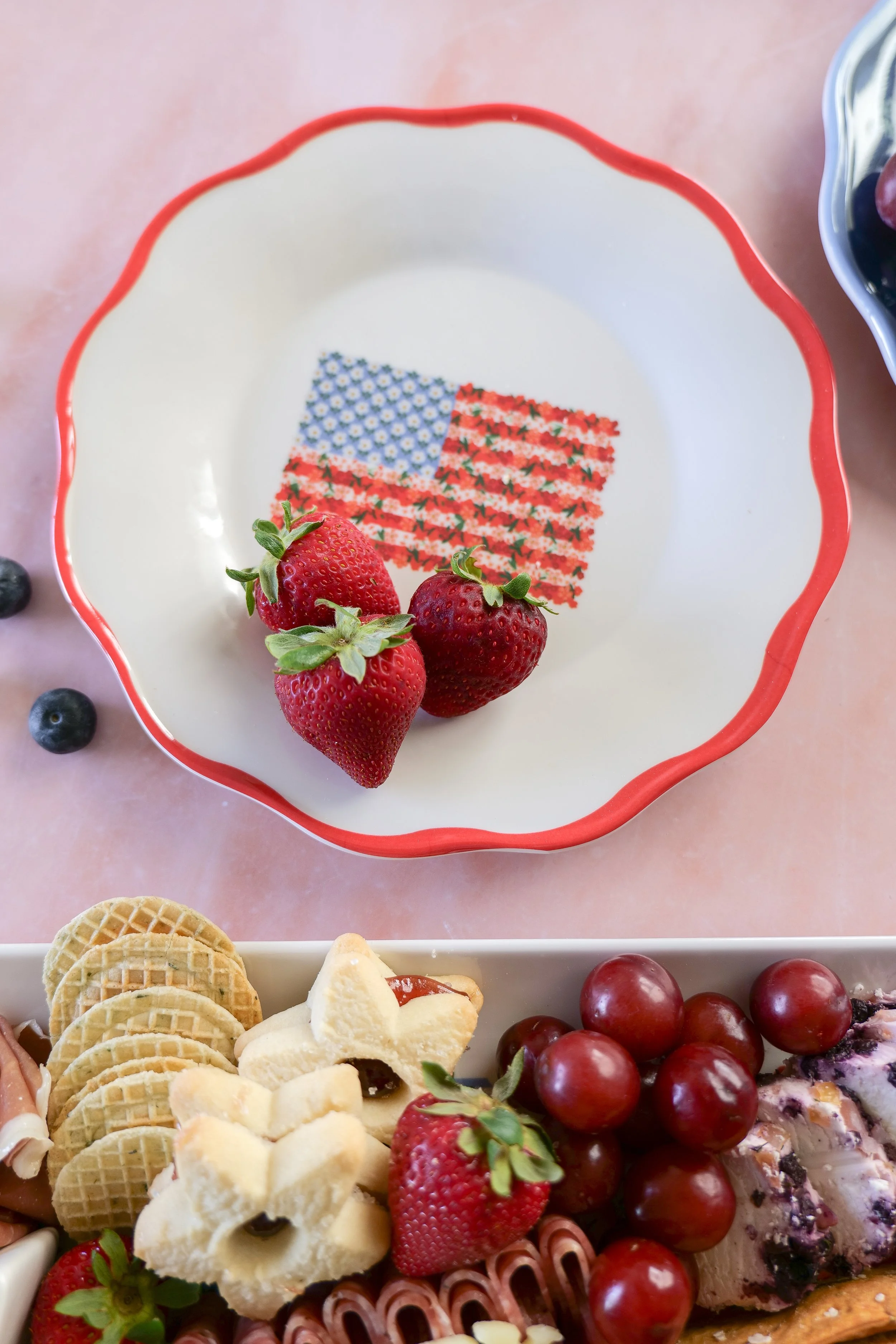 All-American party board styled for an Americana Summer celebration.