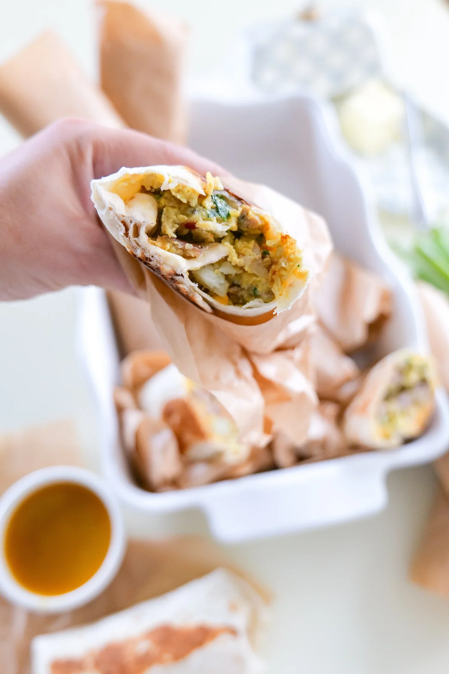 Homemade breakfast burritos ready to freeze for easy make-ahead breakfasts.